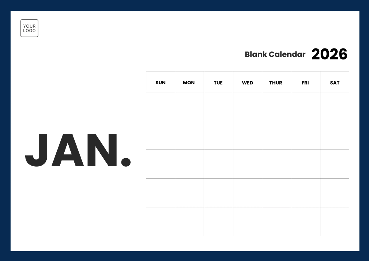 Free Printable Blank Calendars 2026