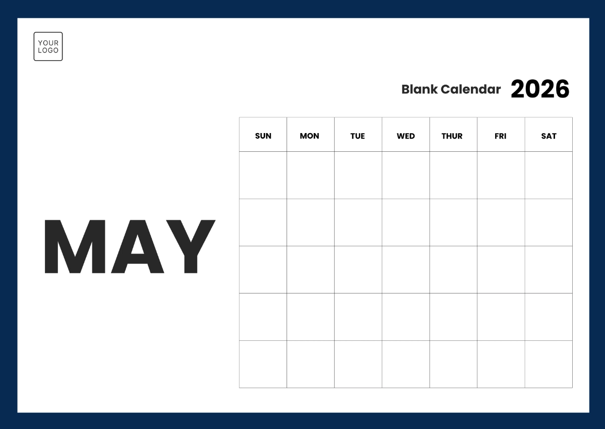 Free Blank Calendar 2026 Template To Edit Online