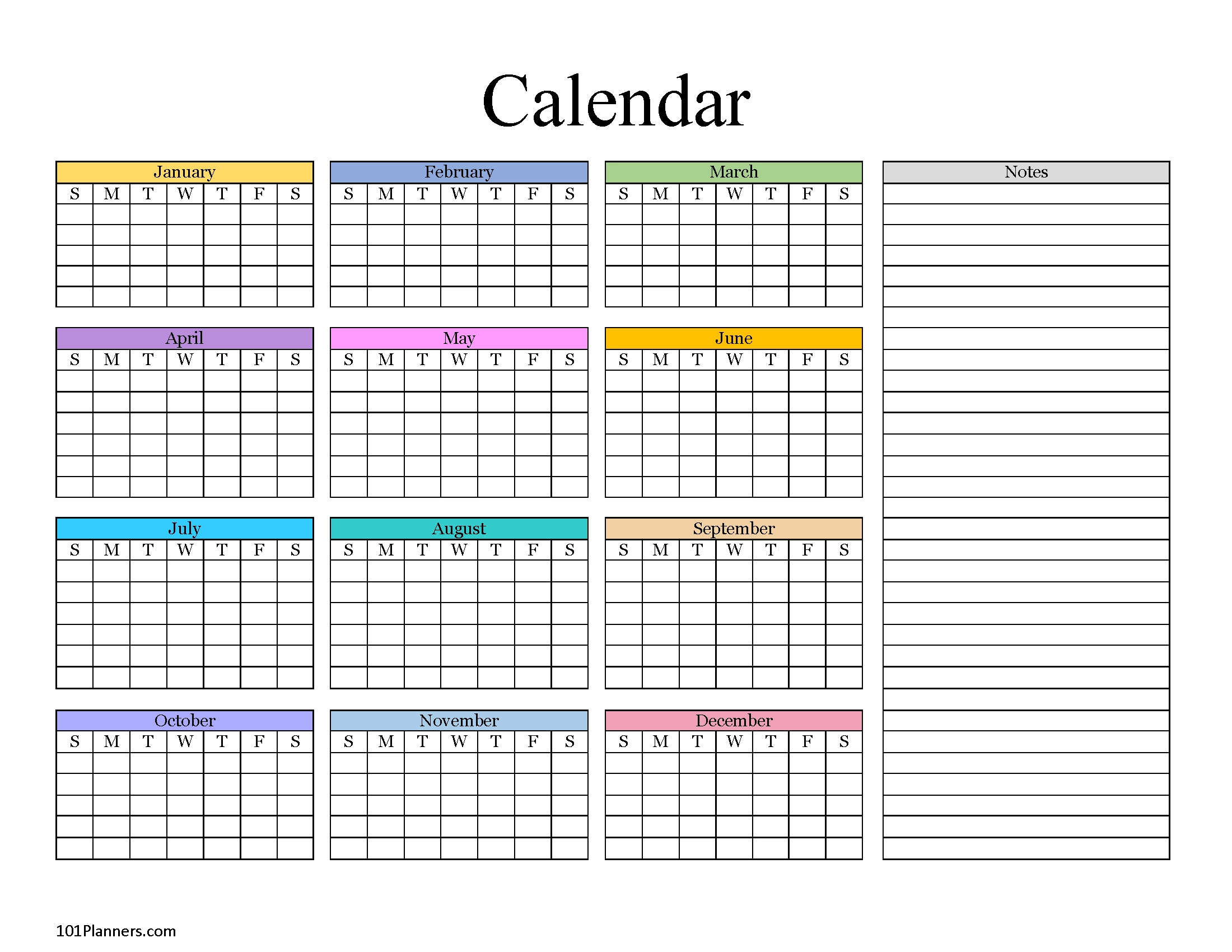 FREE Blank Calendar 2026 Word Typeable PDF And Images