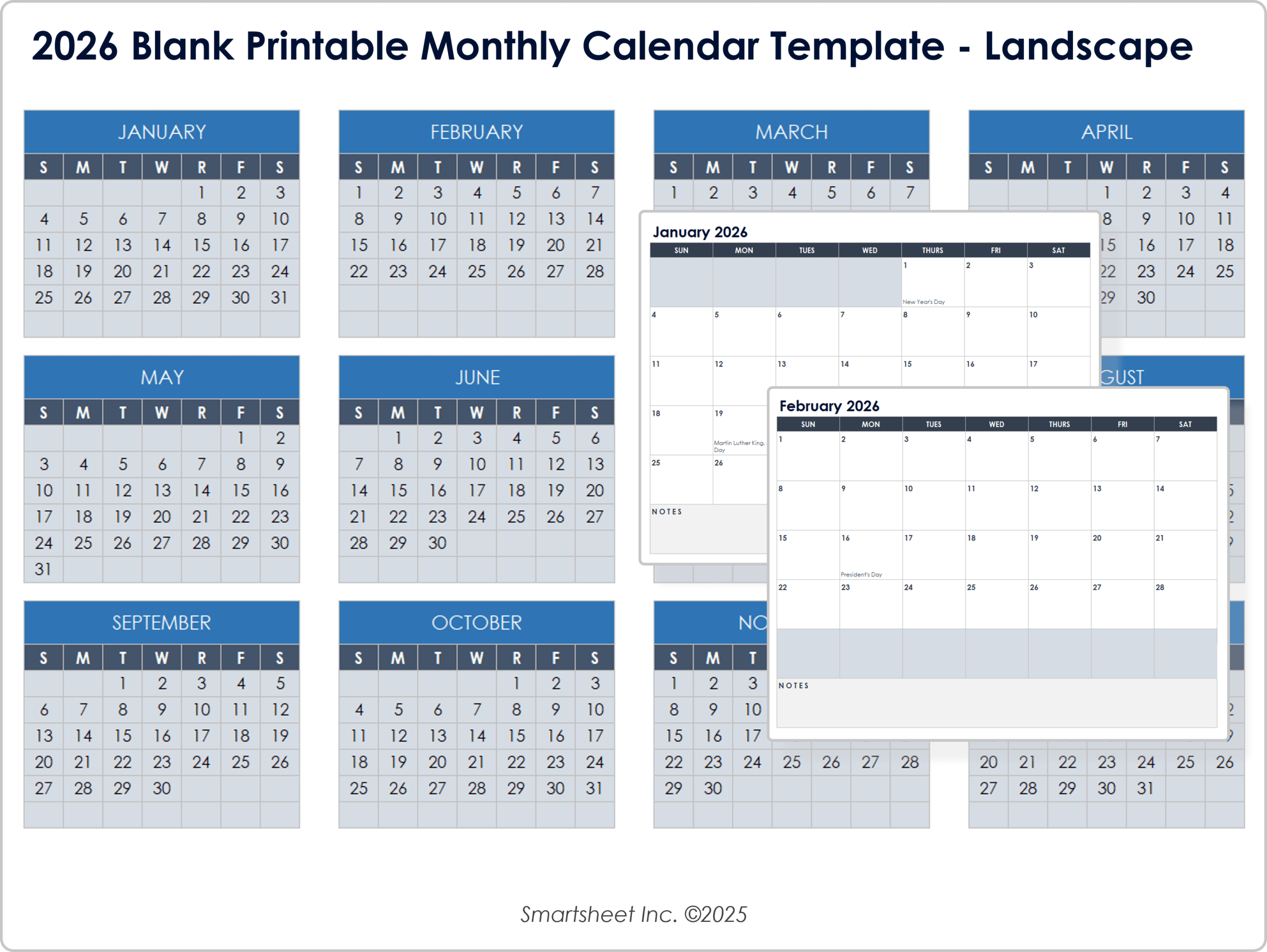 Free Blank Calendar Templates Smartsheet