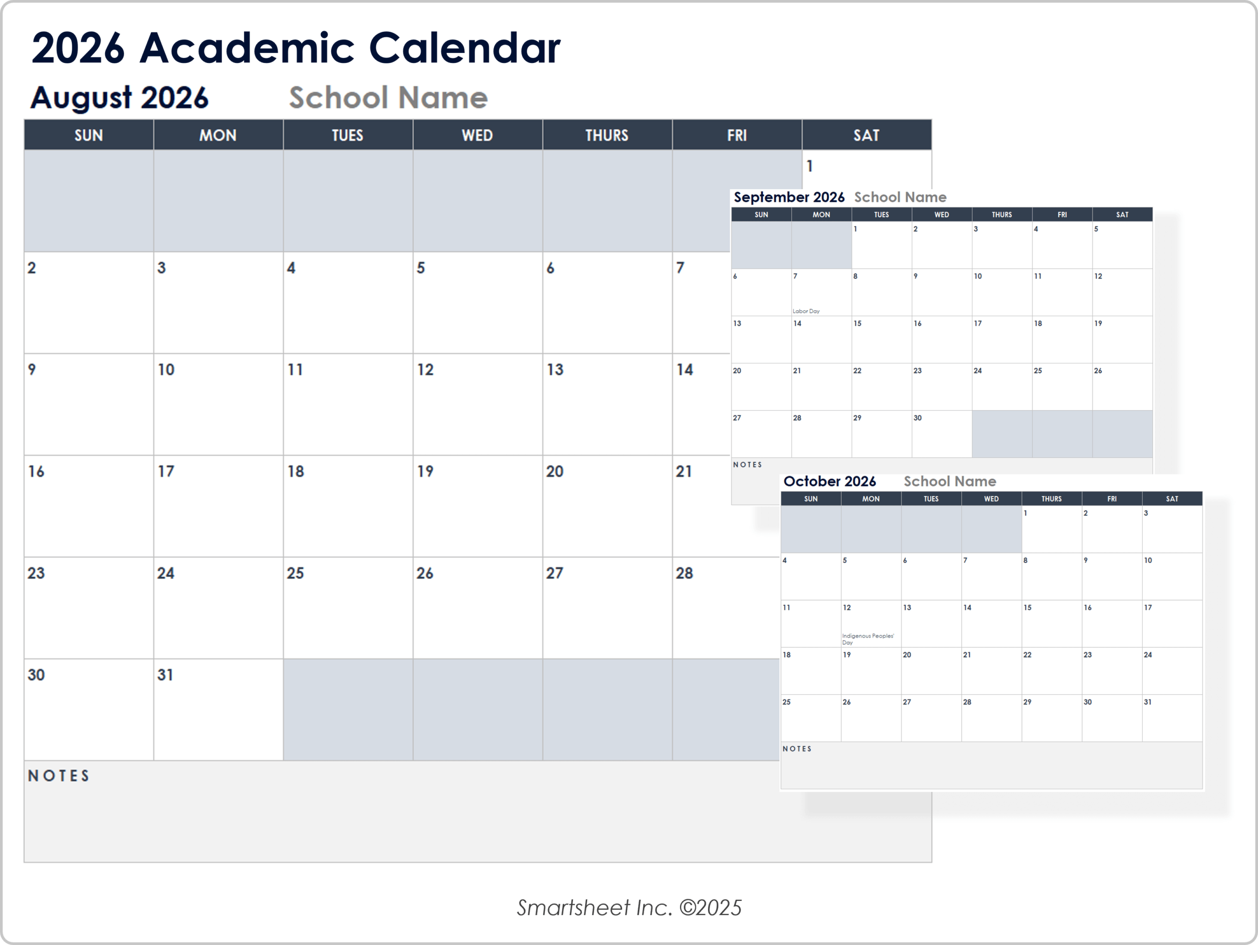 Free Blank Calendar Templates Smartsheet