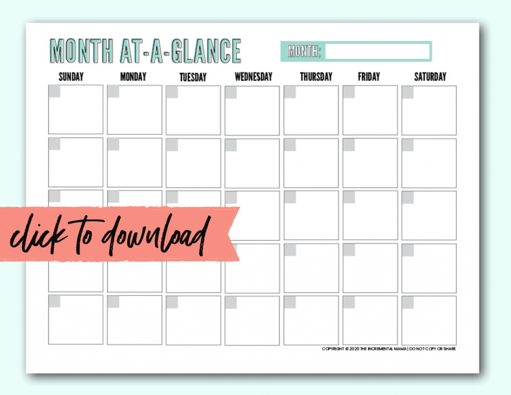Printable Blank Calendar Template Pdf