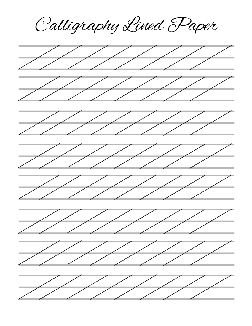 Free Calligraphy Lined Paper Template To Edit Online