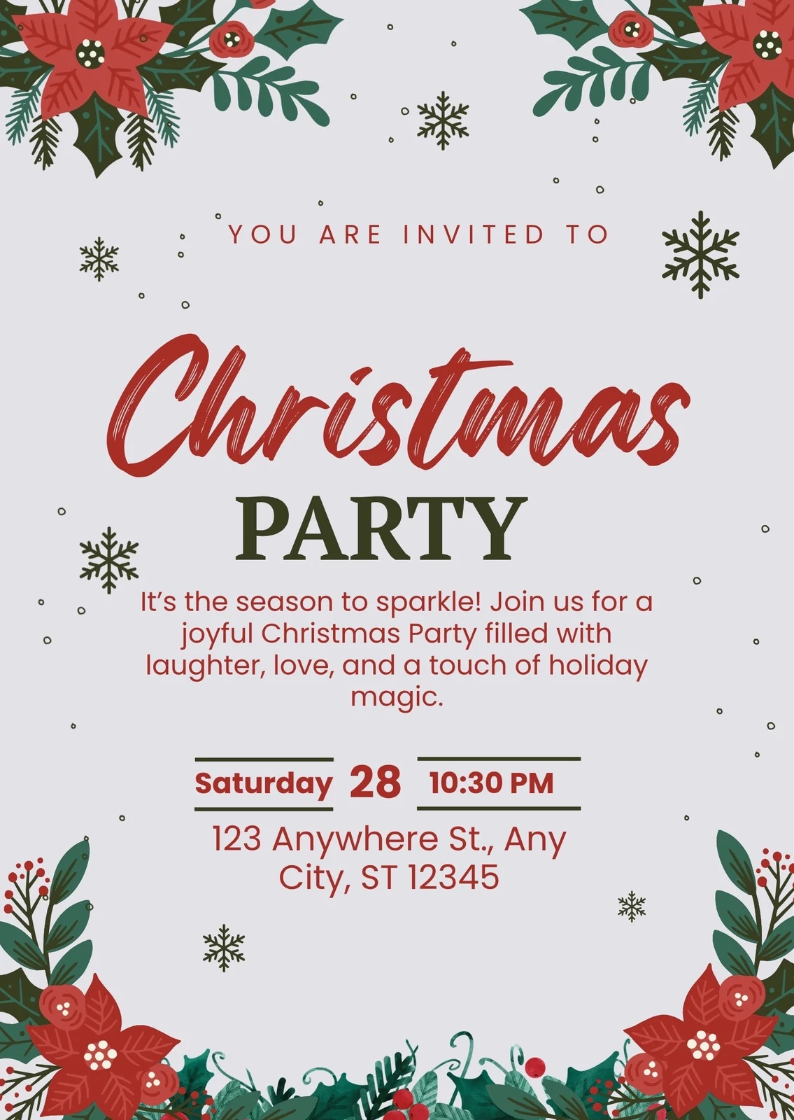 Free Christmas Party Virtual Invitation Templates Canva