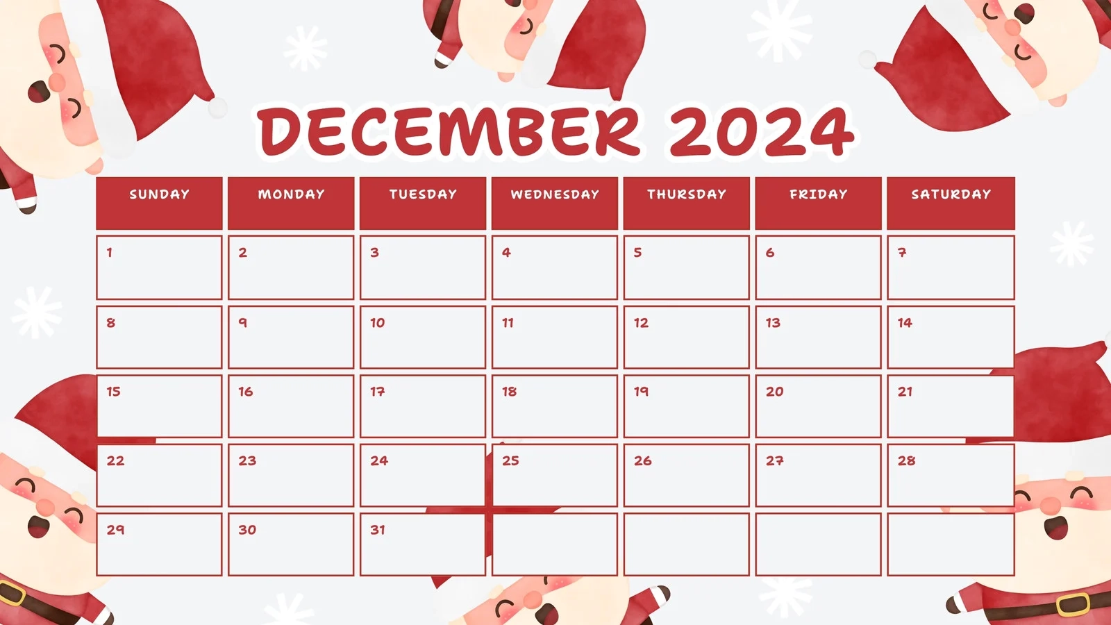 Free Custom Printable Christmas Calendar Templates Canva