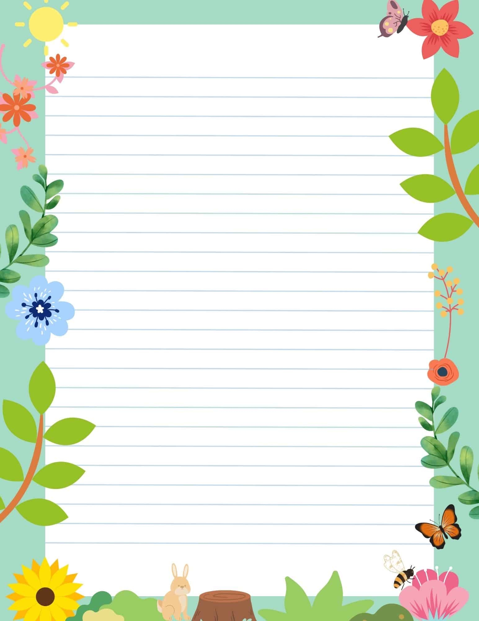 FREE Cute Lined Paper Borders PDF