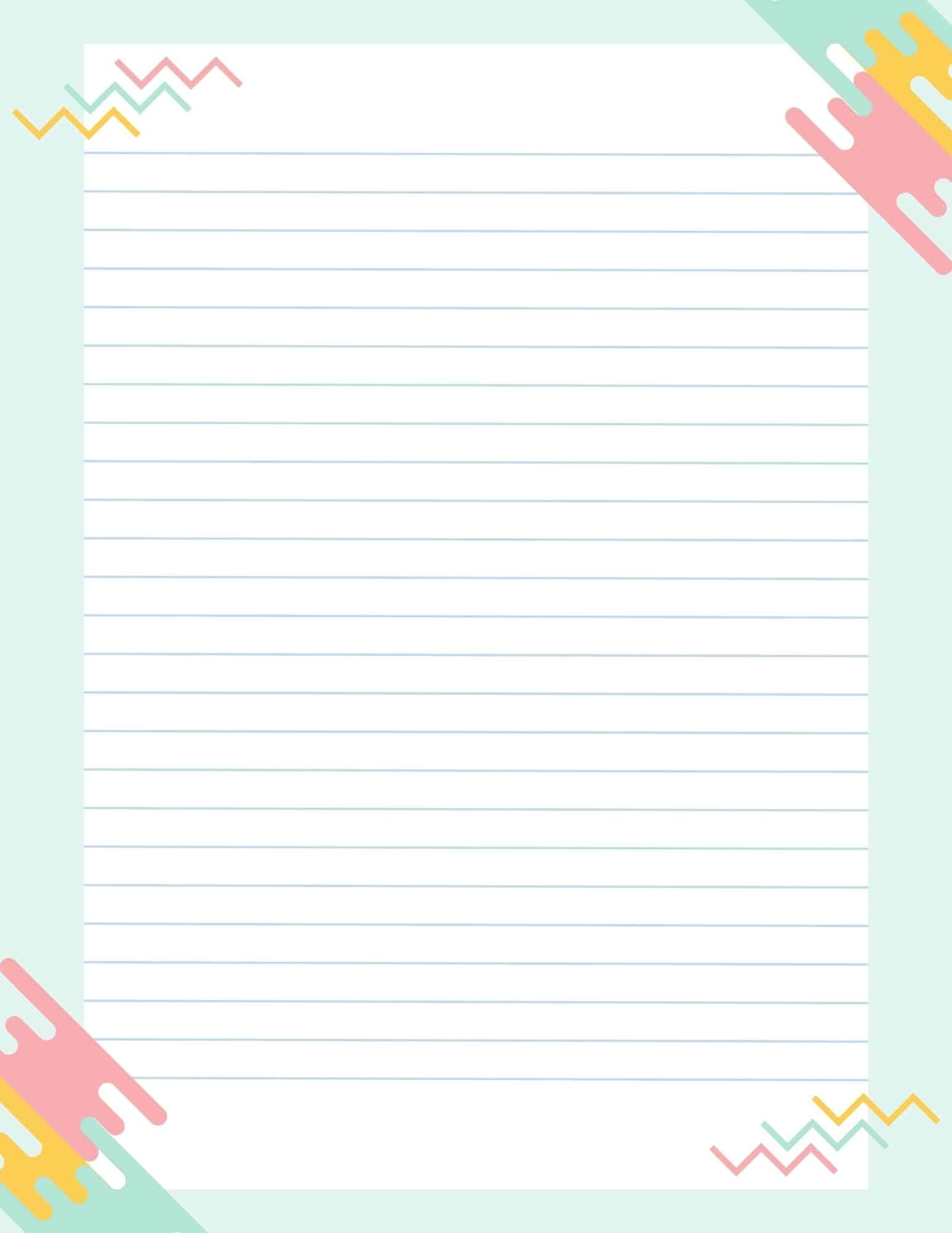 FREE Cute Lined Paper Borders PDF
