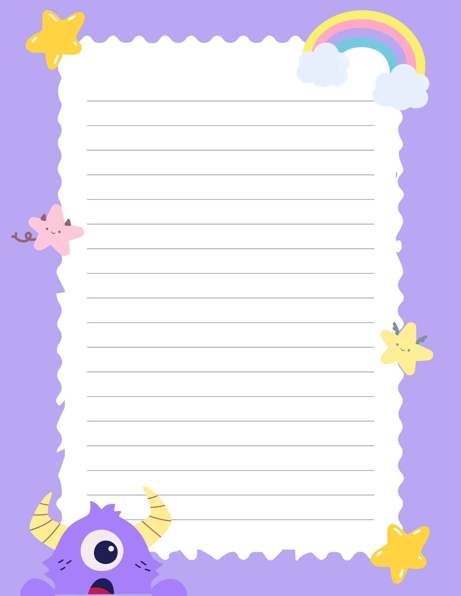 FREE Cute Lined Paper Borders PDF