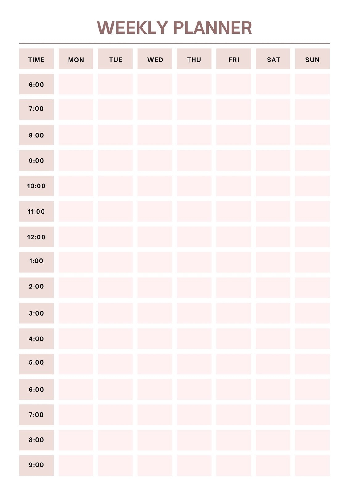 Daily Planner Calendar Printable