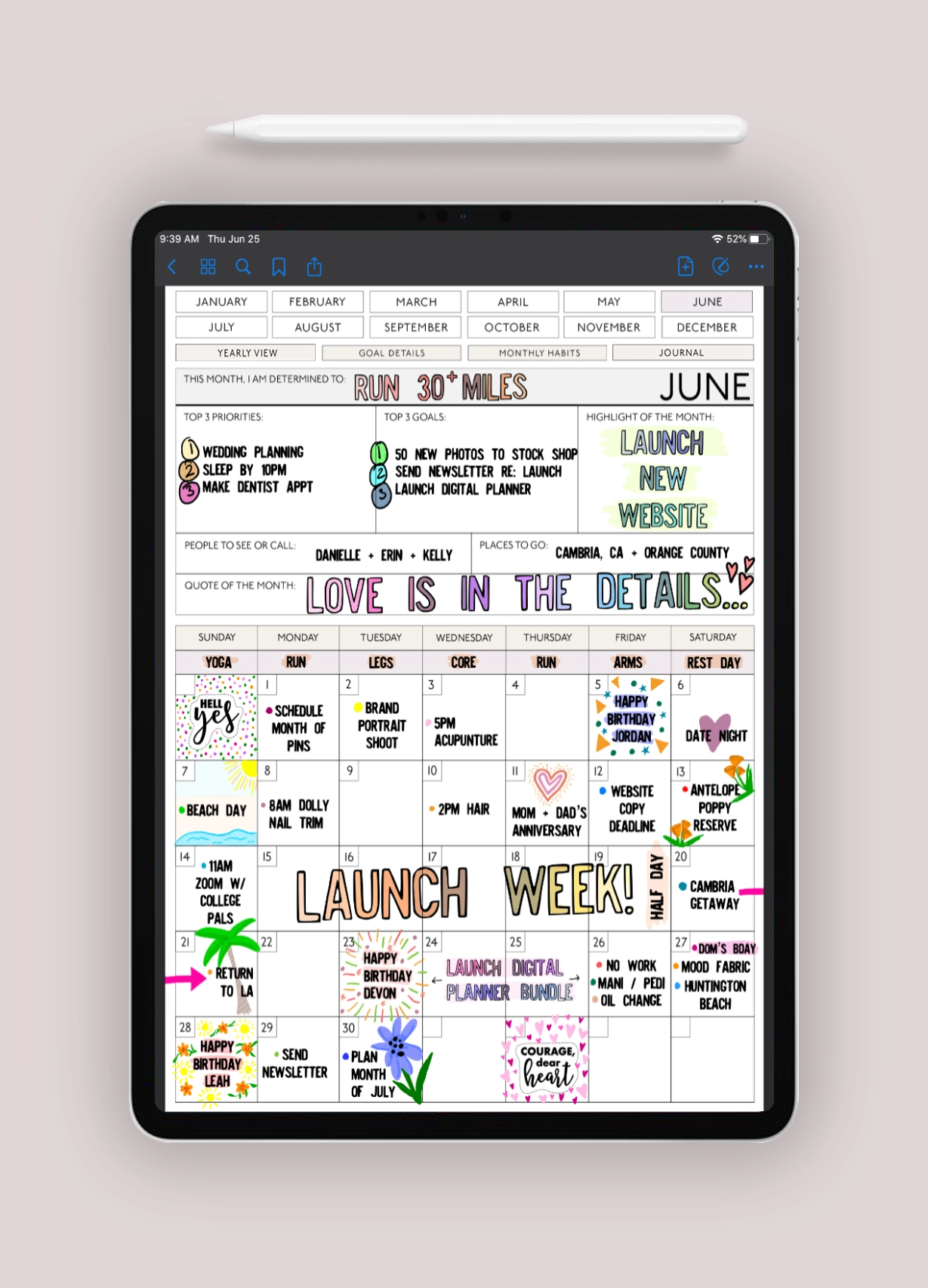 Free Digital Planner For IPad Hyperlinks Habits Goals amp Bujo 