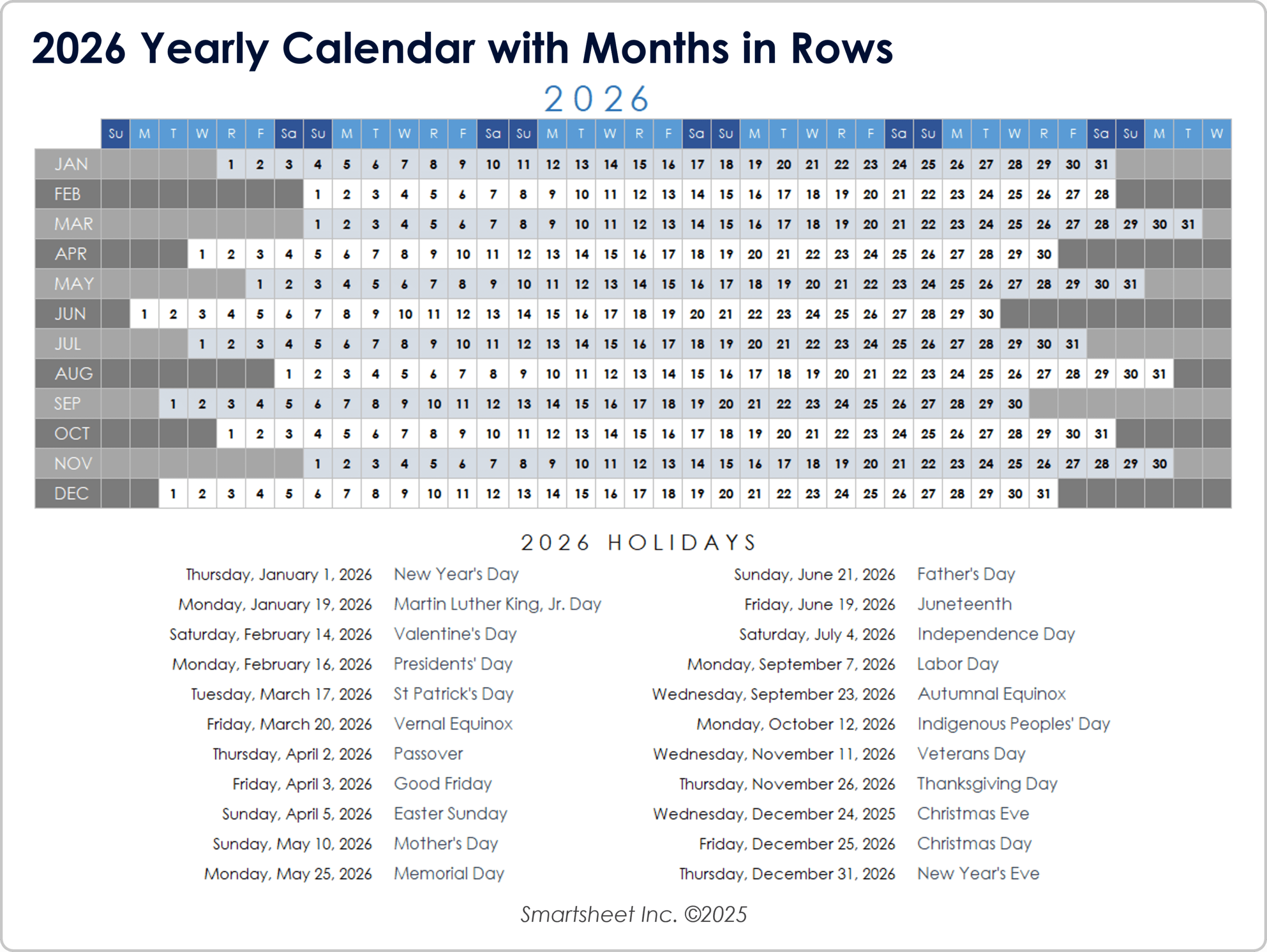 Free Excel Calendar Templates