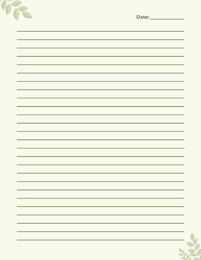 Free Green Lined Paper Template To Edit Online