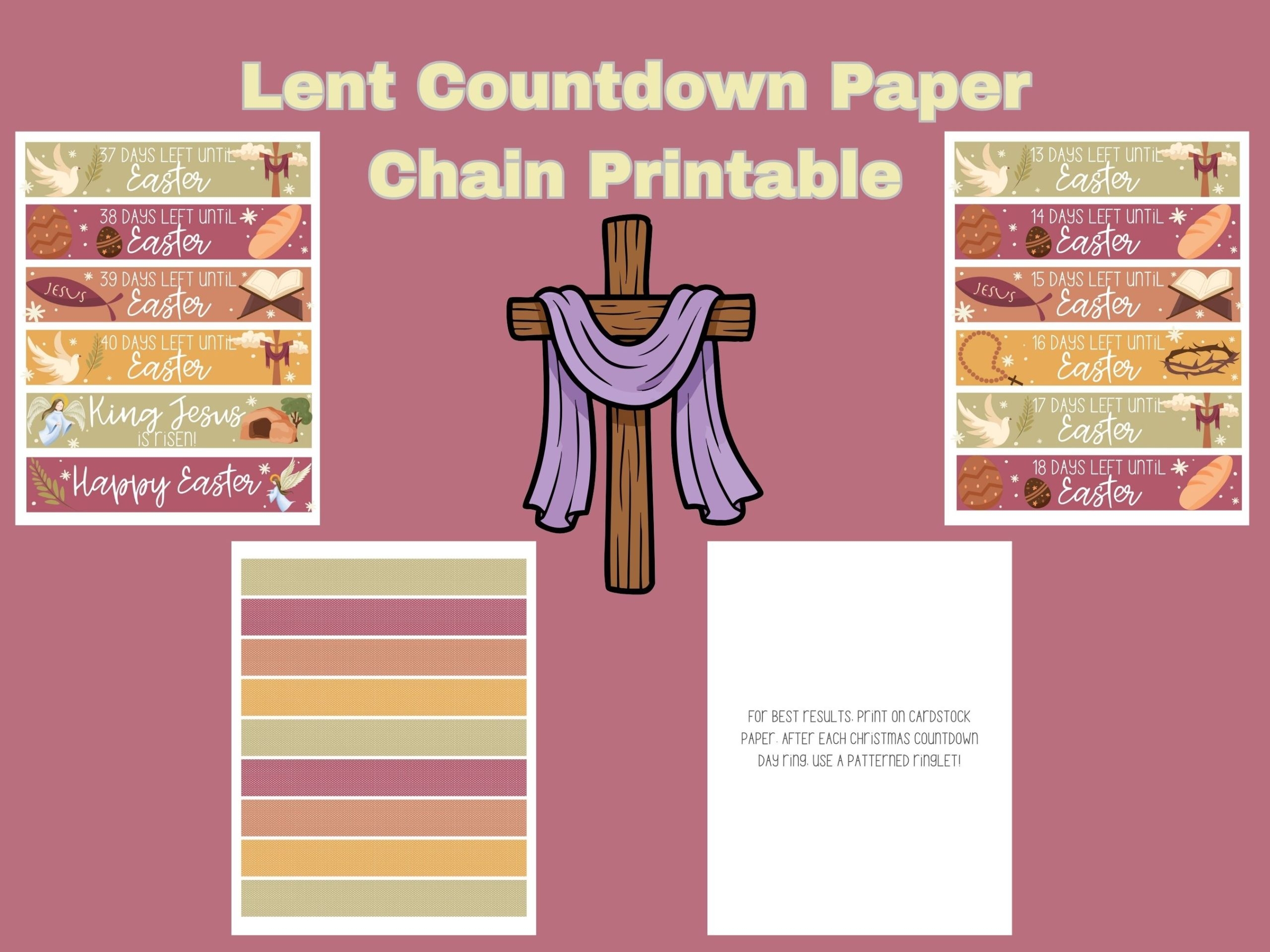 Free Lent Countdown Paper Chain Printable Our WabiSabi Life