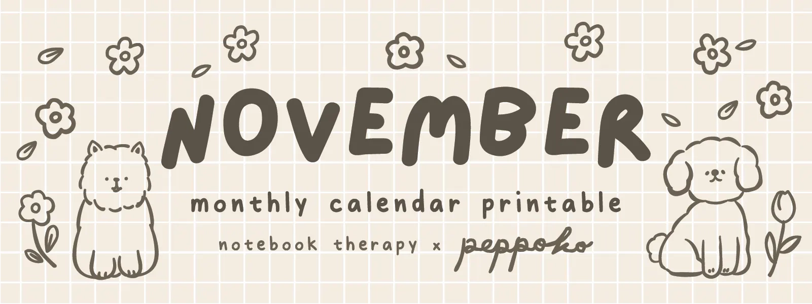 Free Monthly Calendar Printable NotebookTherapy