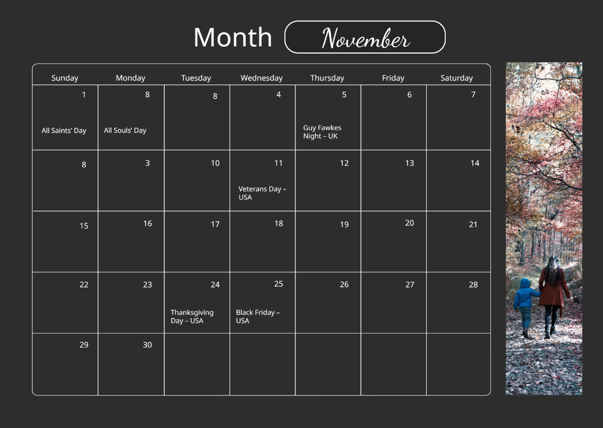 Free November 2026 Lunar Phases Calendar Template To Edit Online