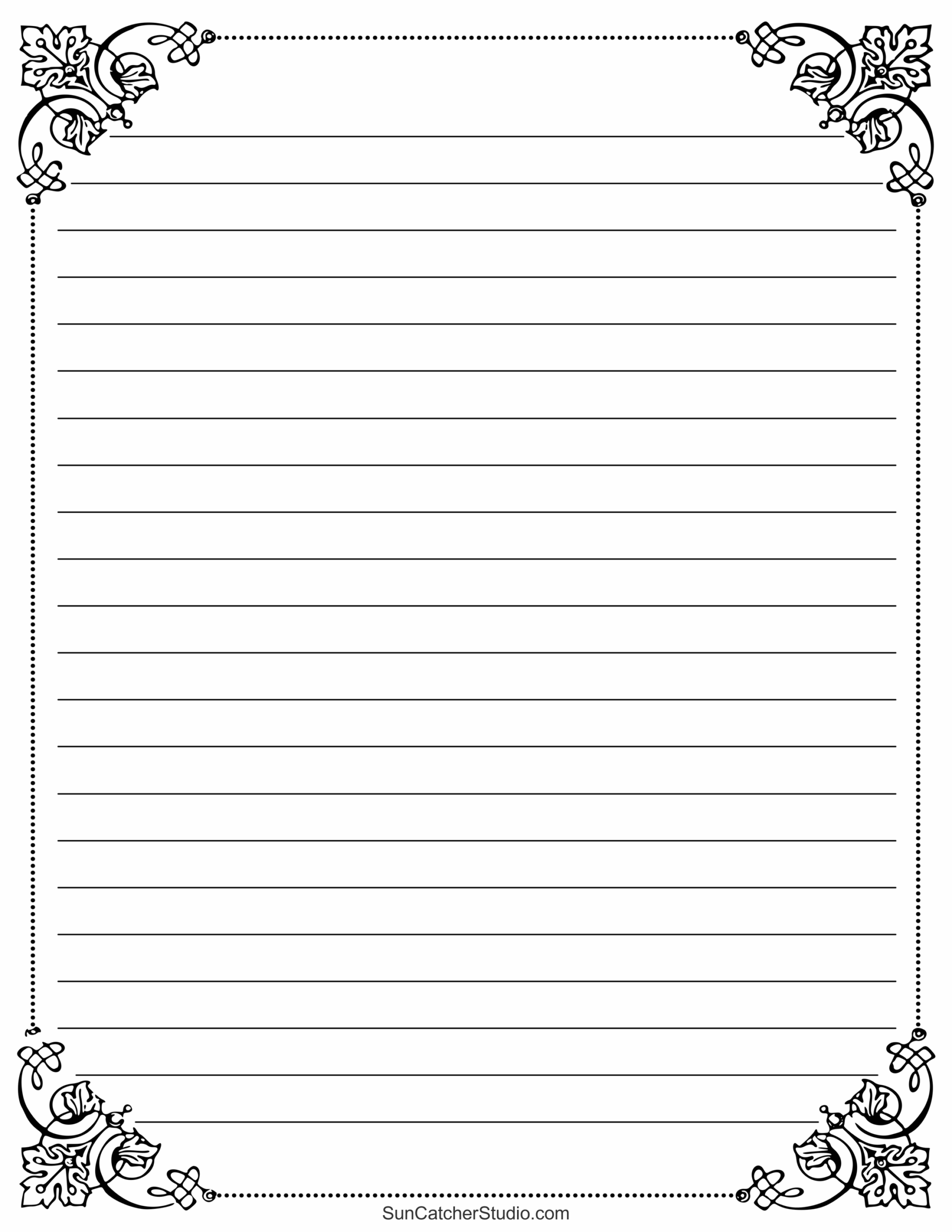 Printable Lined Paper With Border Free