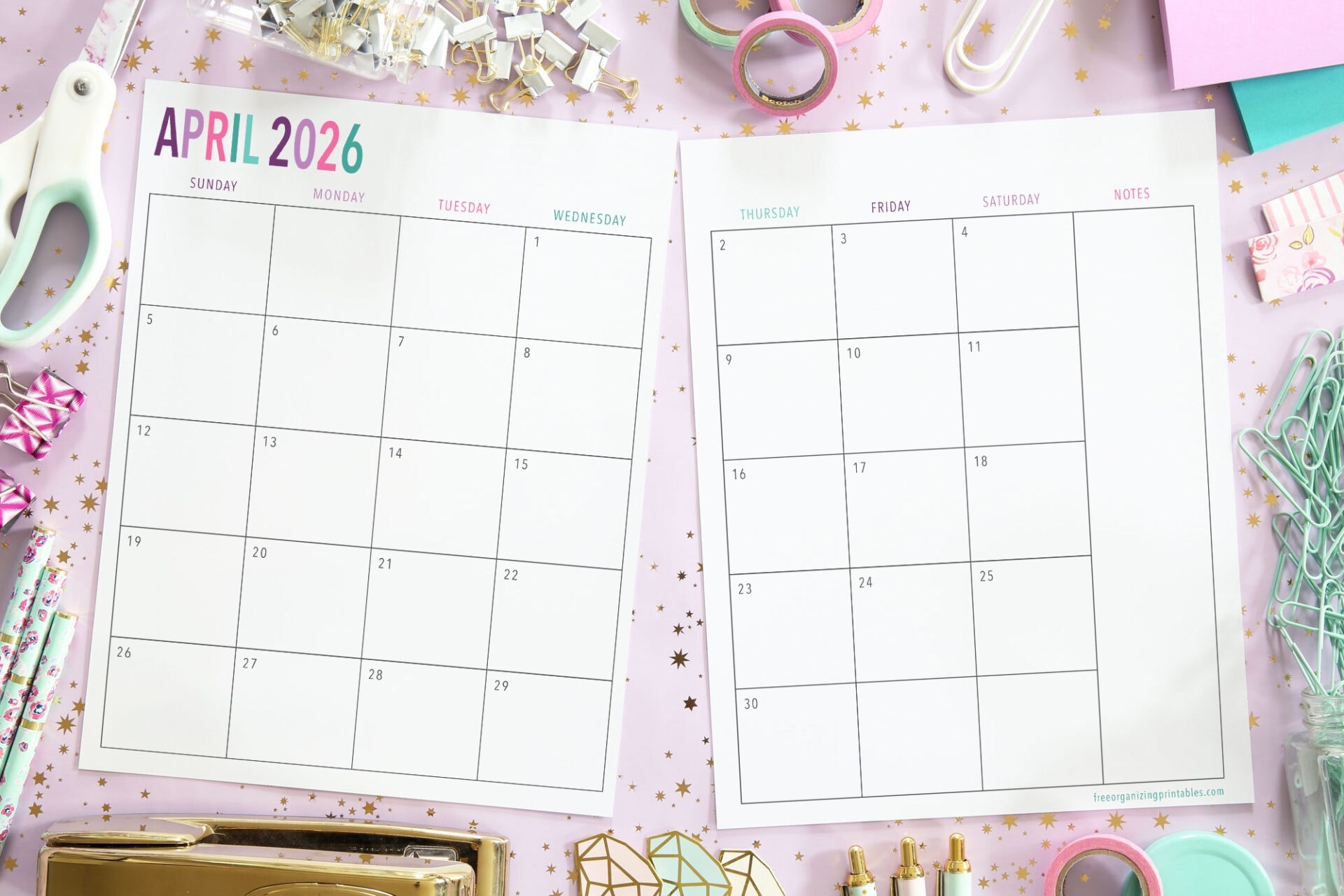 Blank 2026 Calendar Month Printable