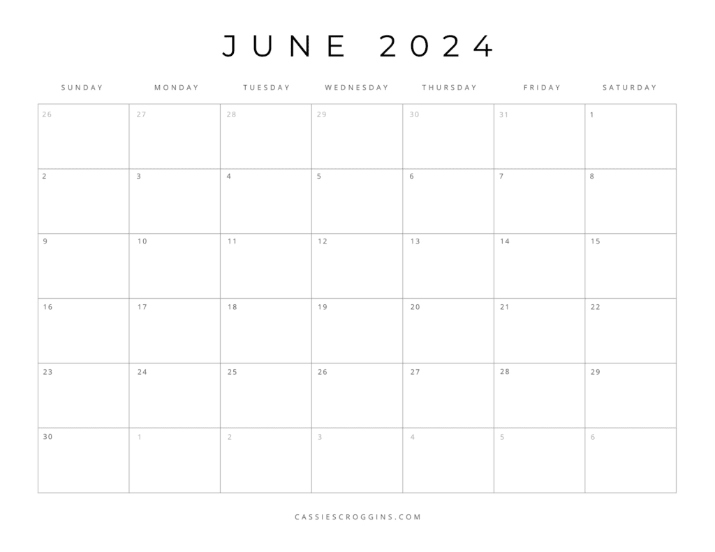 Free Printable 2024 Blank Calendar Templates All 12 Months 