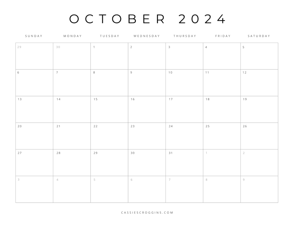 Free Printable 2024 Blank Calendar Templates All 12 Months 