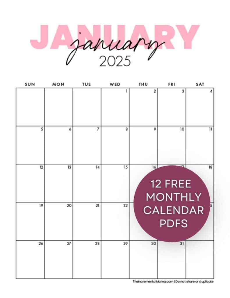 Printable Calendar Templates