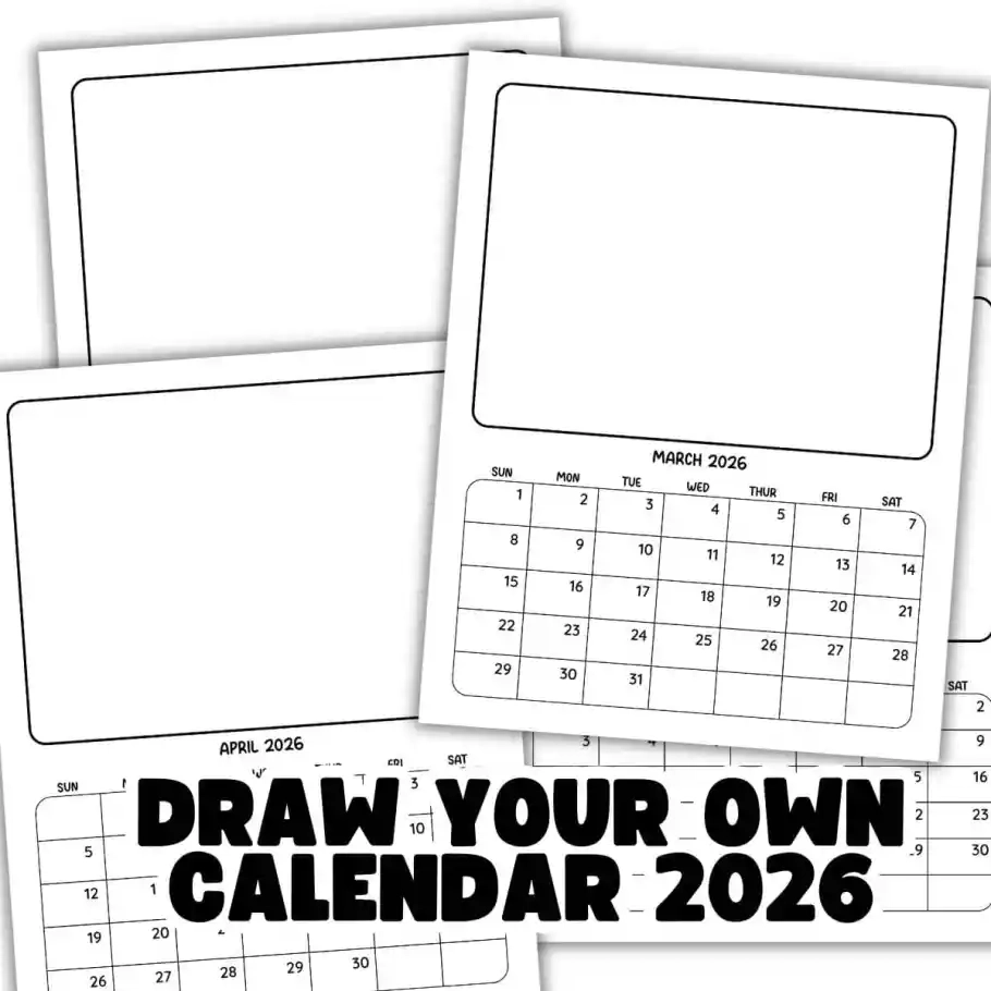 Free Printable 2026 Calendar For Kids To Customize And Draw Each 