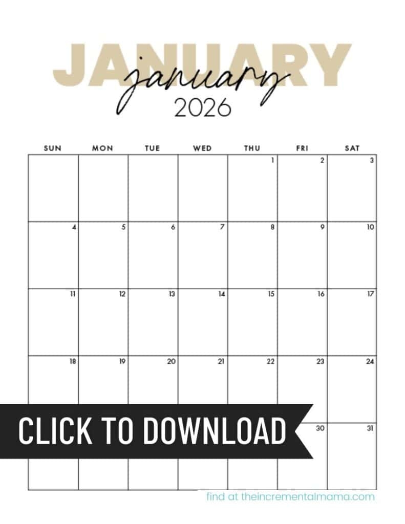 Printable Calendar Jan 2026 Free Printable