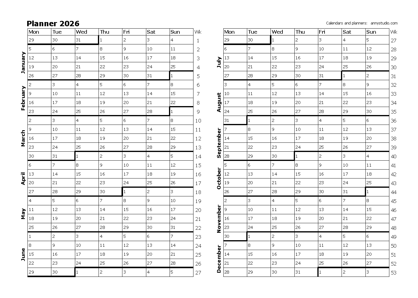 Free Printable Calendars And Planners 2026 2027 And 2028