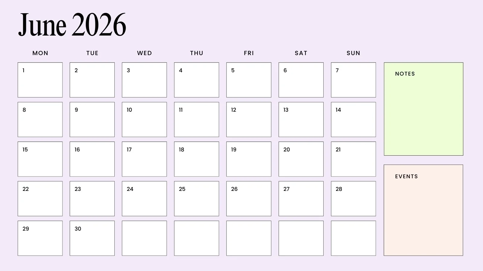 Free Printable Custom June 2026 Calendar Templates Canva
