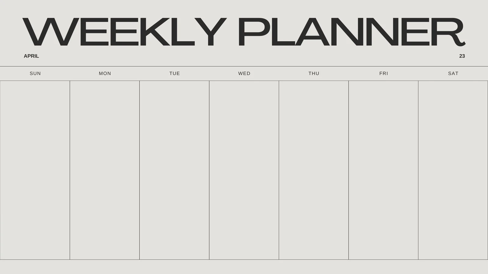 Weekly Calendar Template Printable