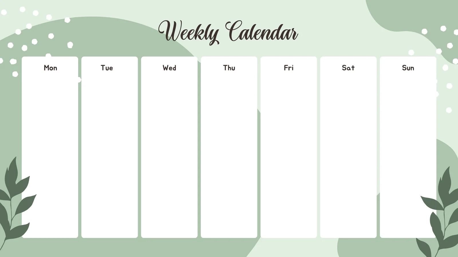 Printable Blank Calendar Week