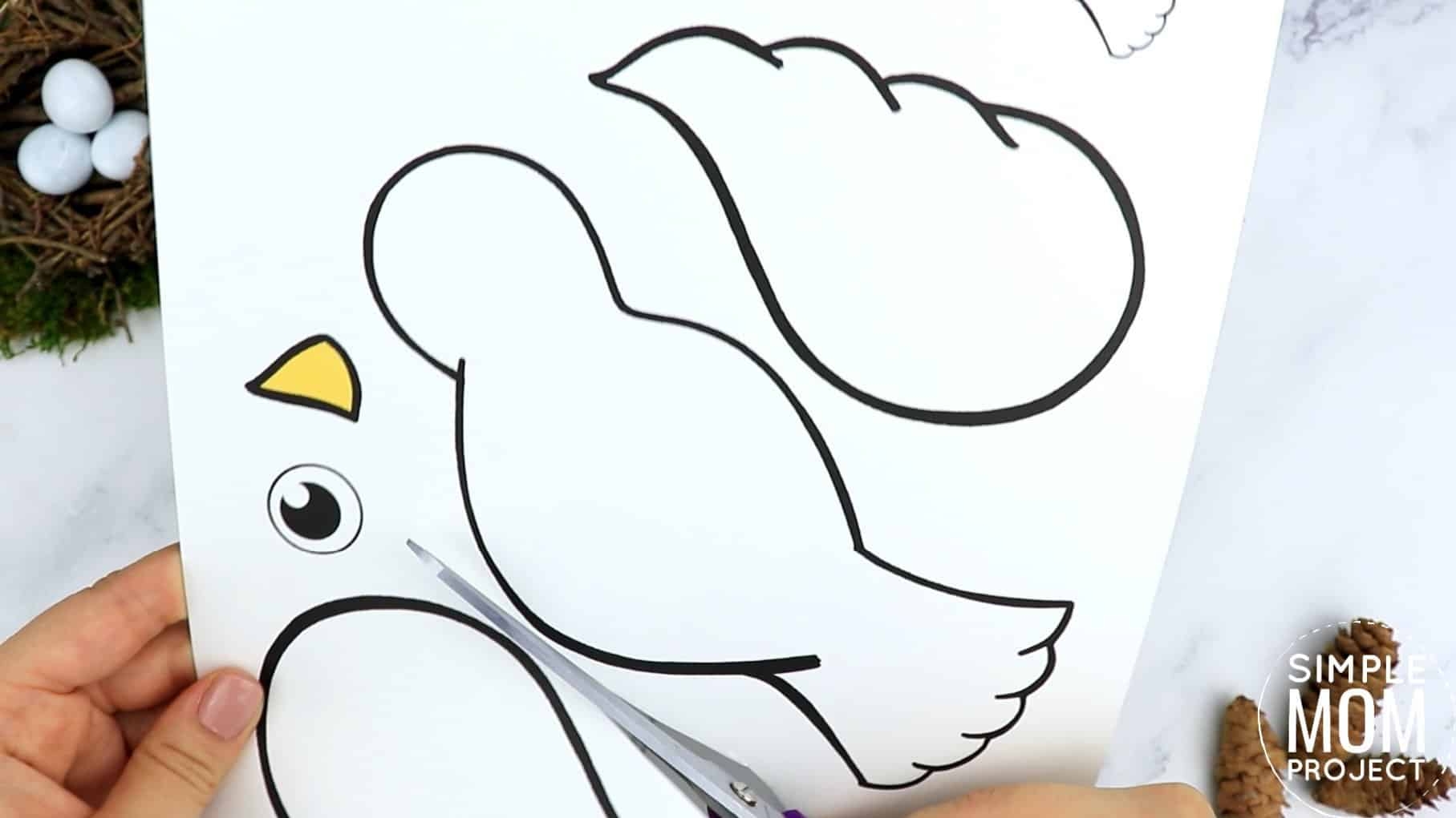 Printable Paper Plate Dove Template