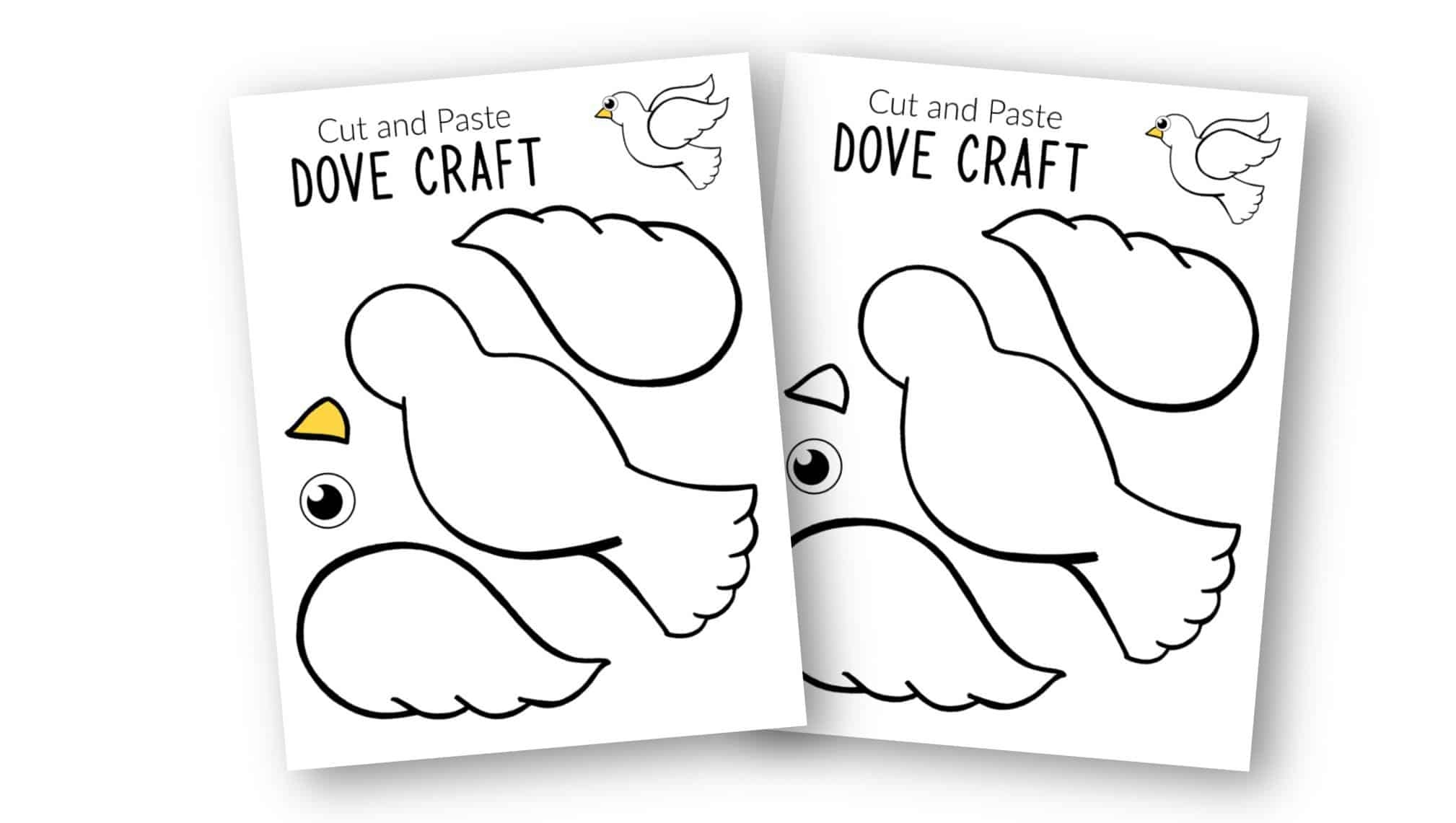 Free Printable Cut And Paste Dove Craft For Kids With Dove Template