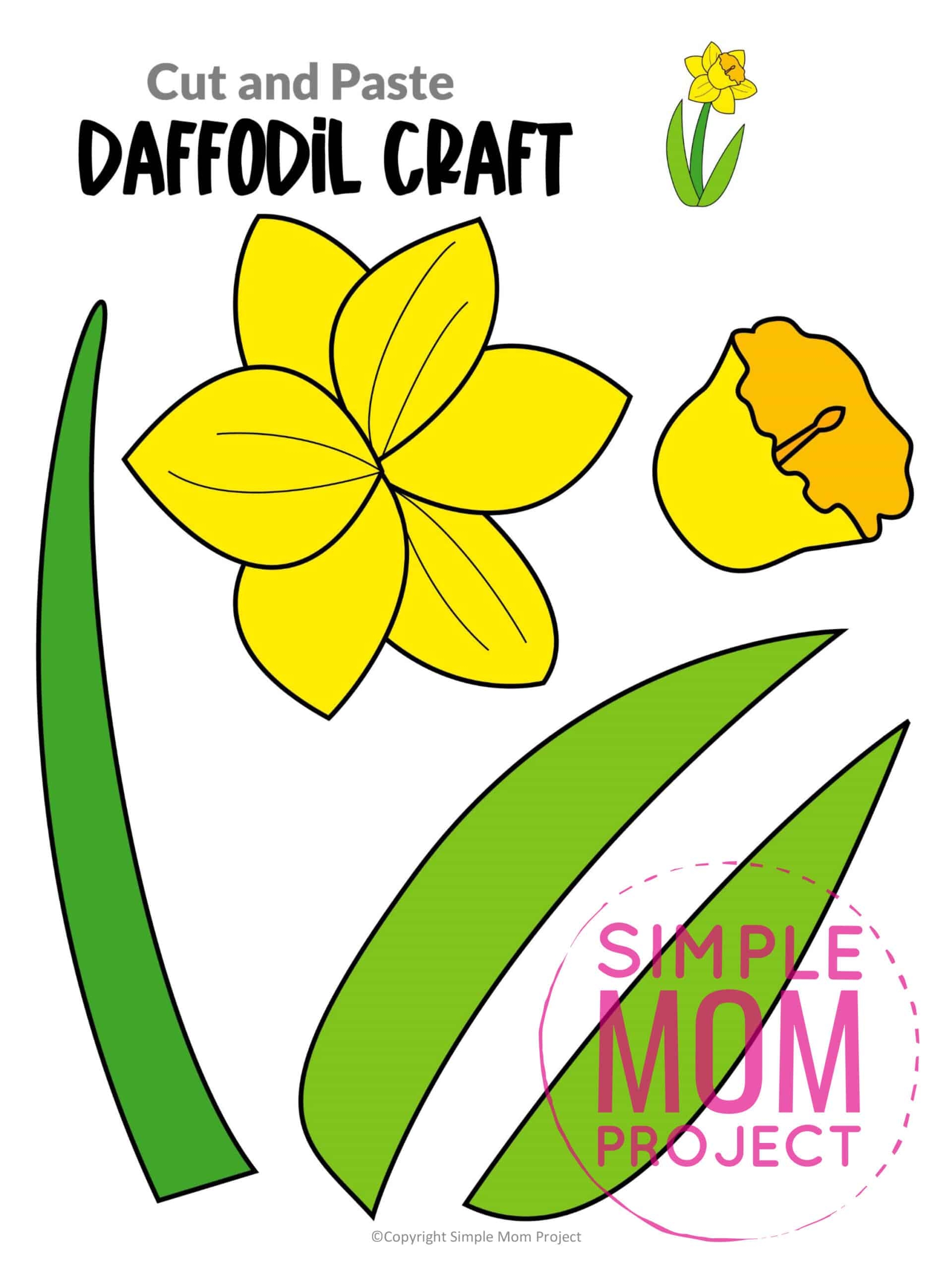 Printable Paper Daffodil Template
