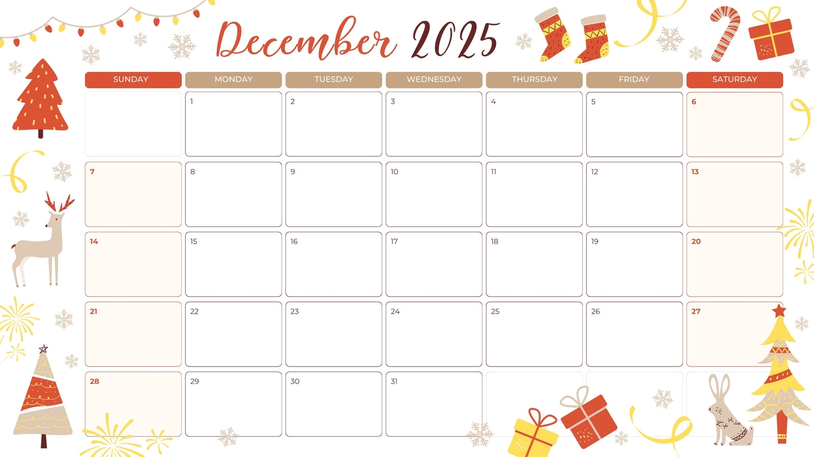 Printable December Printable Calendar