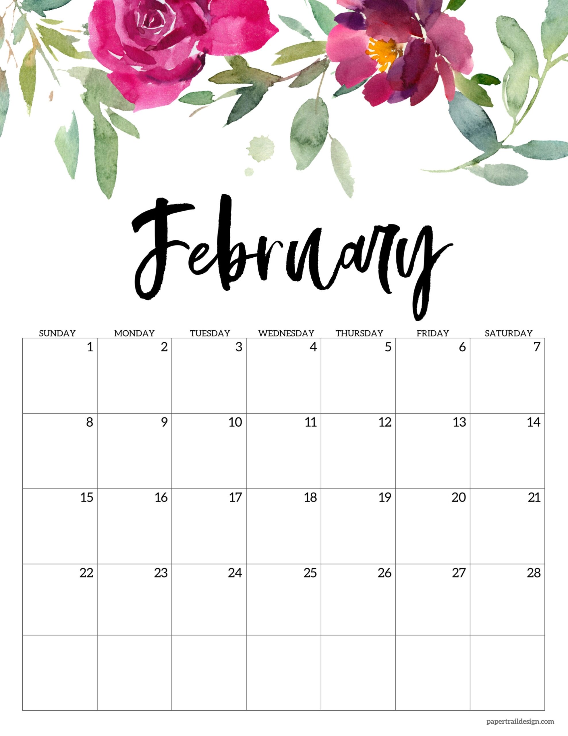 Printable Monthly Calendar 2026 Free