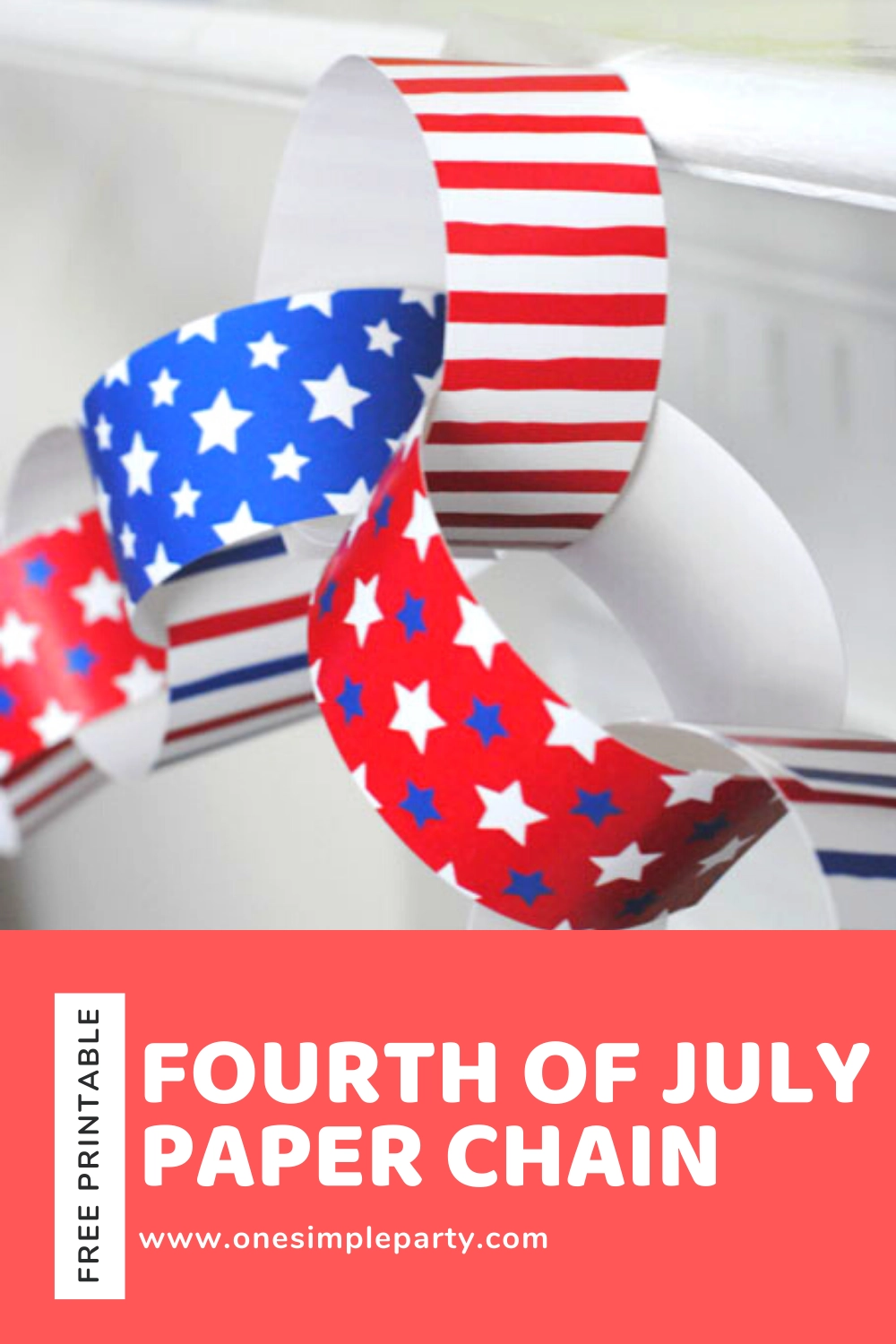 Free Printable Fourth Of July Paper Chain Decoration 