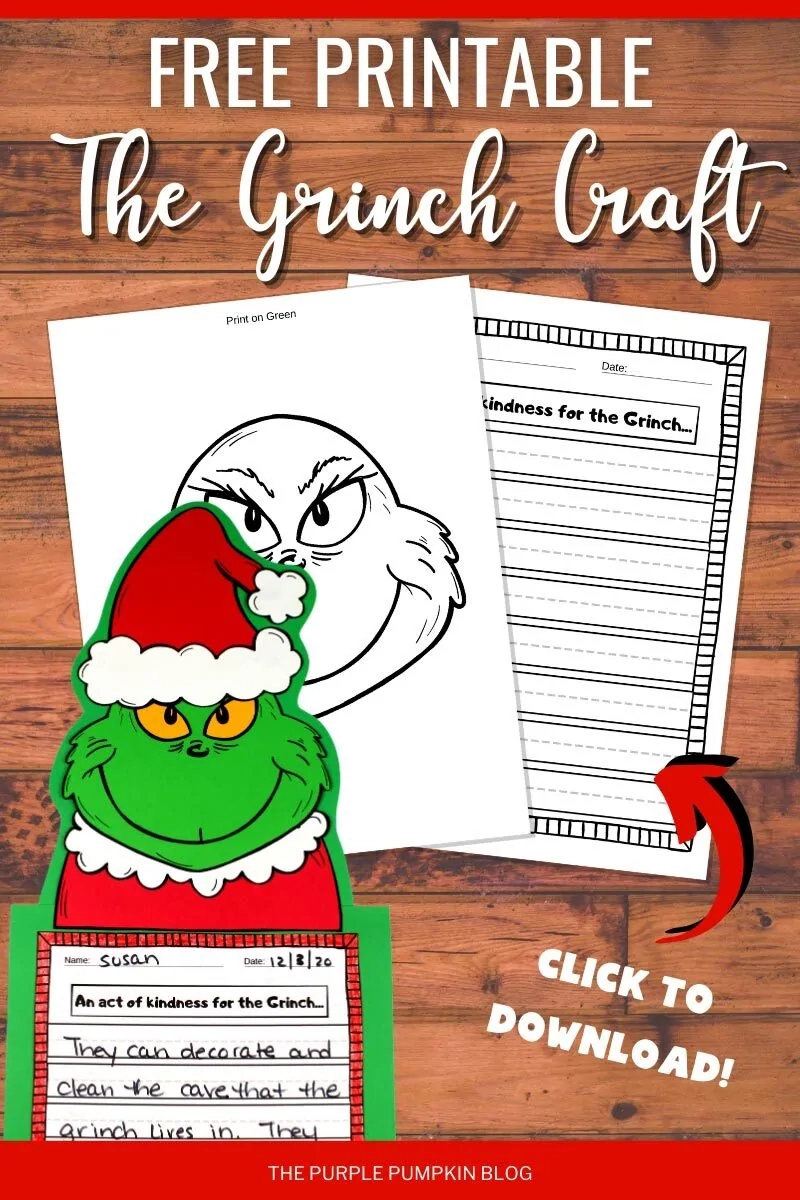 Free Printable Grinch Craftivity amp Creative Writing Project