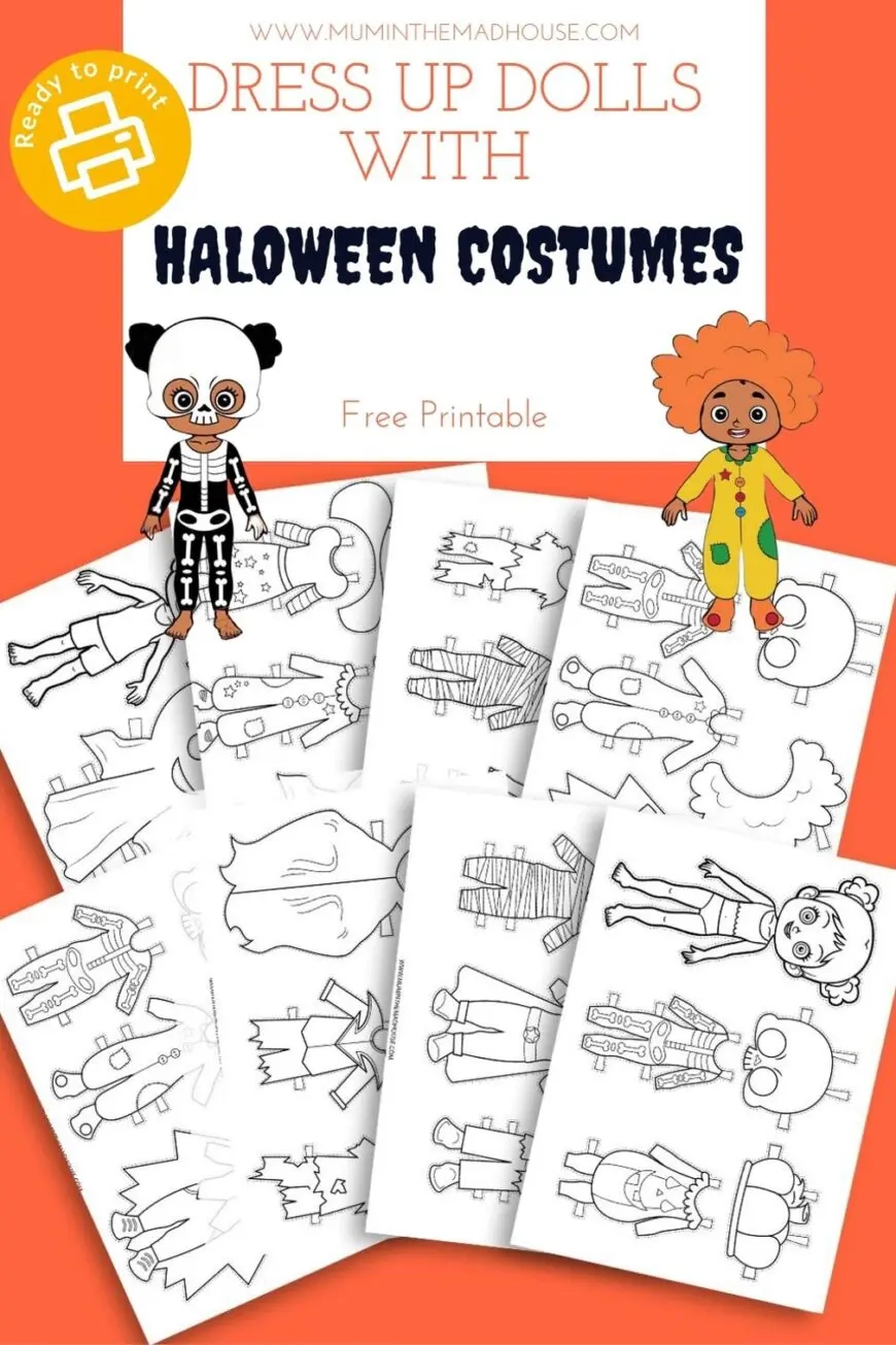 Free Printable Halloween Paper Dolls Creative DIY Kids Craft