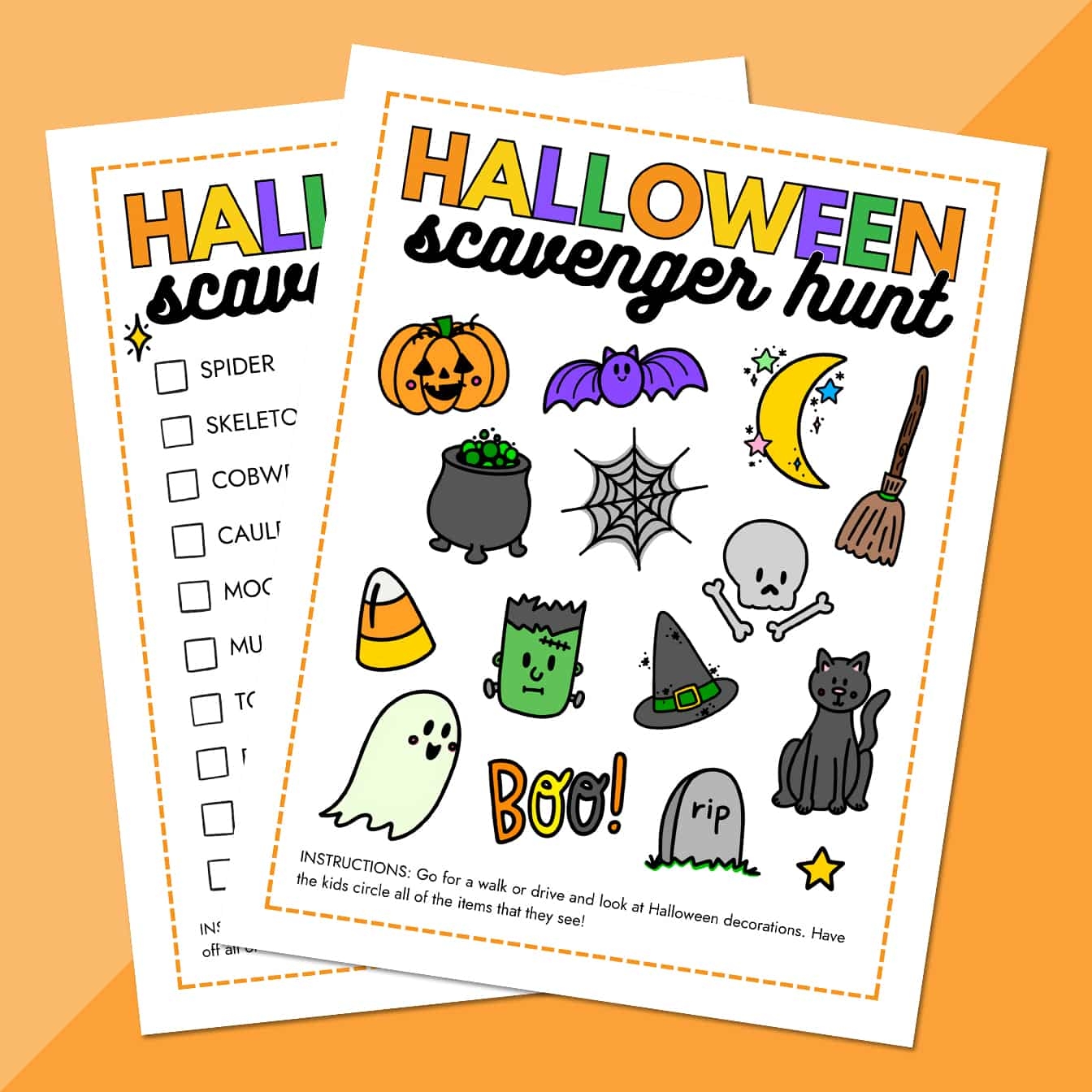 Free Printable Halloween Scavenger Hunt For All Ages Pineapple 