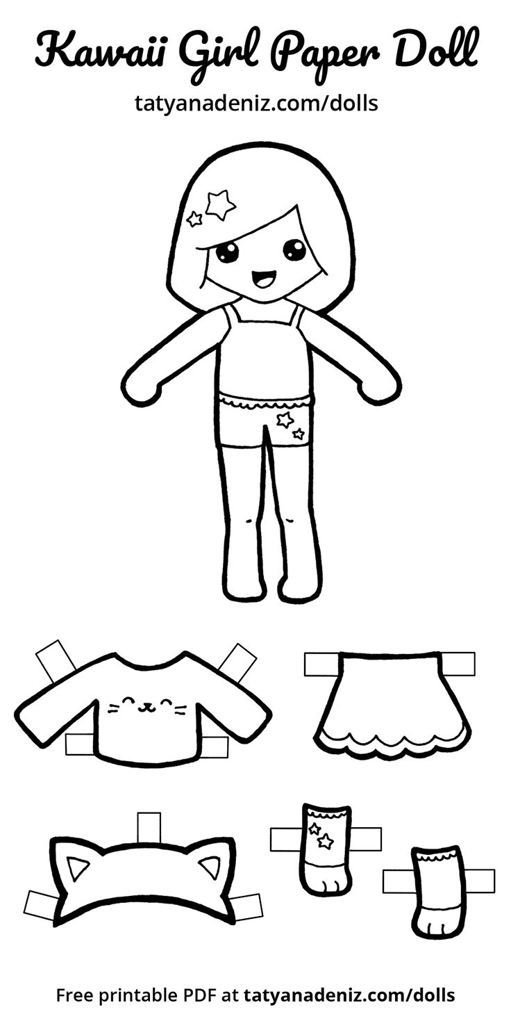 FREE Printable Kawaii Paper Dolls Free Printable Paper Dolls 