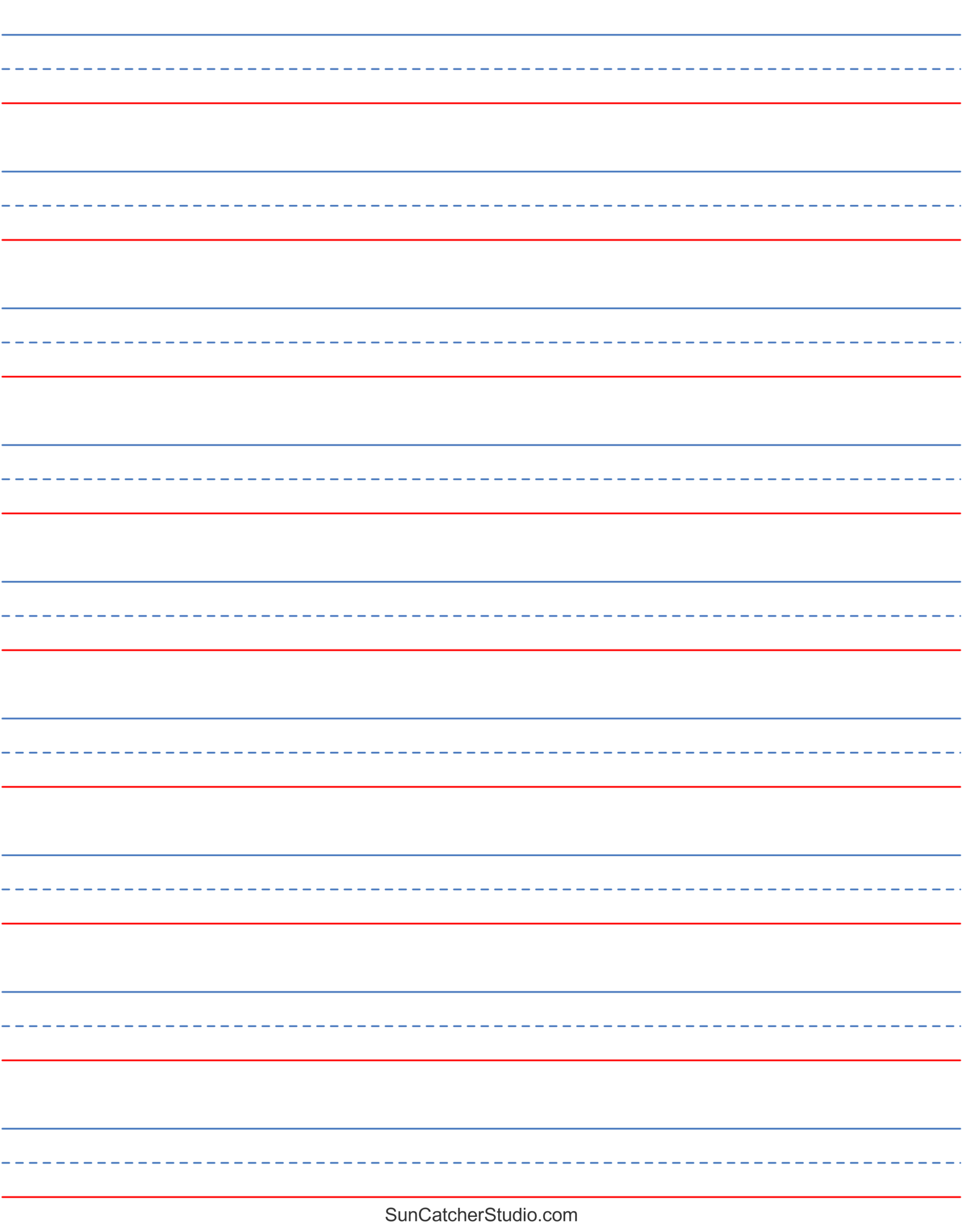 Free Printable Lined Paper Handwriting Notebook Templates 