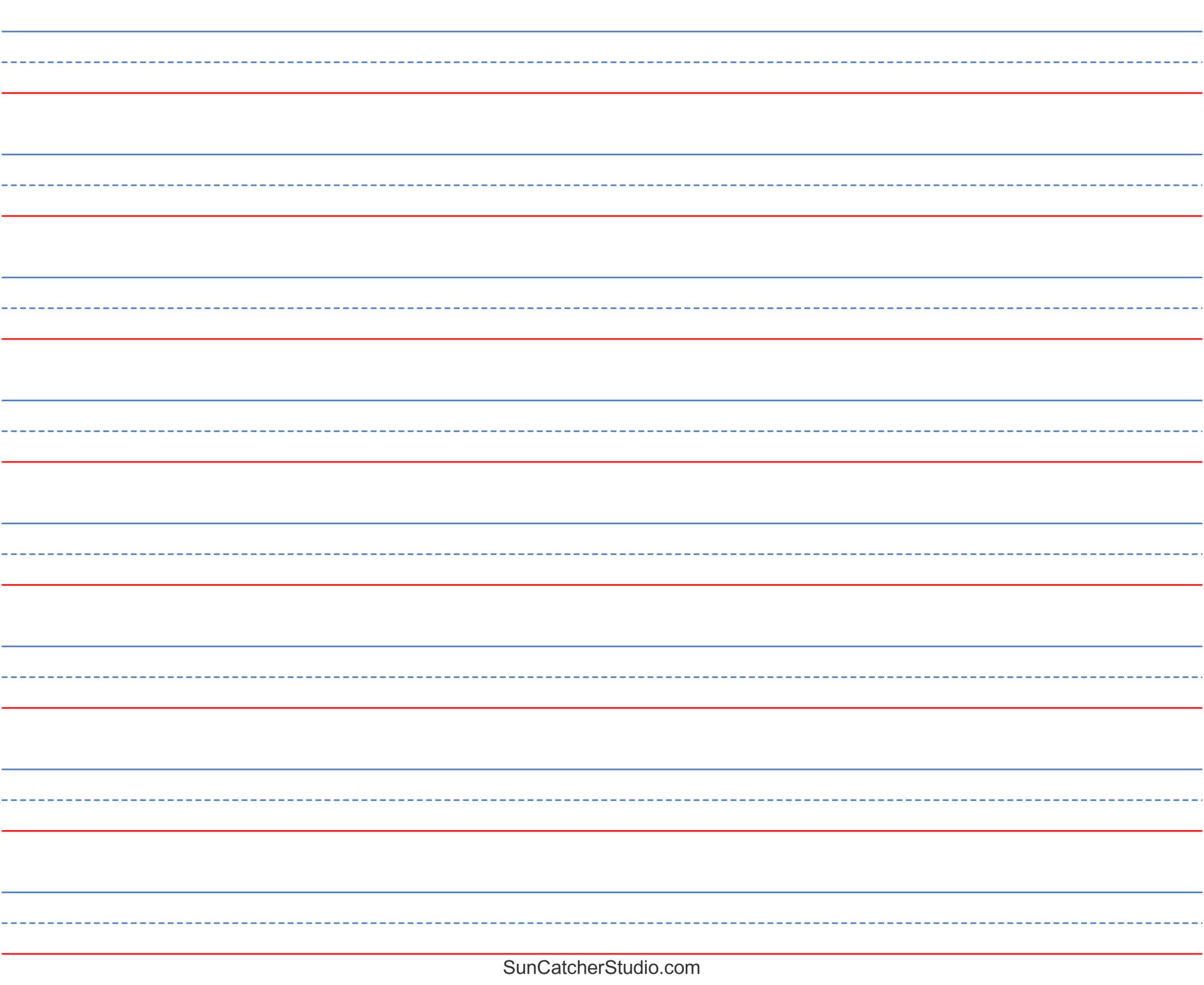 Free Printable Lined Paper Handwriting Notebook Templates 