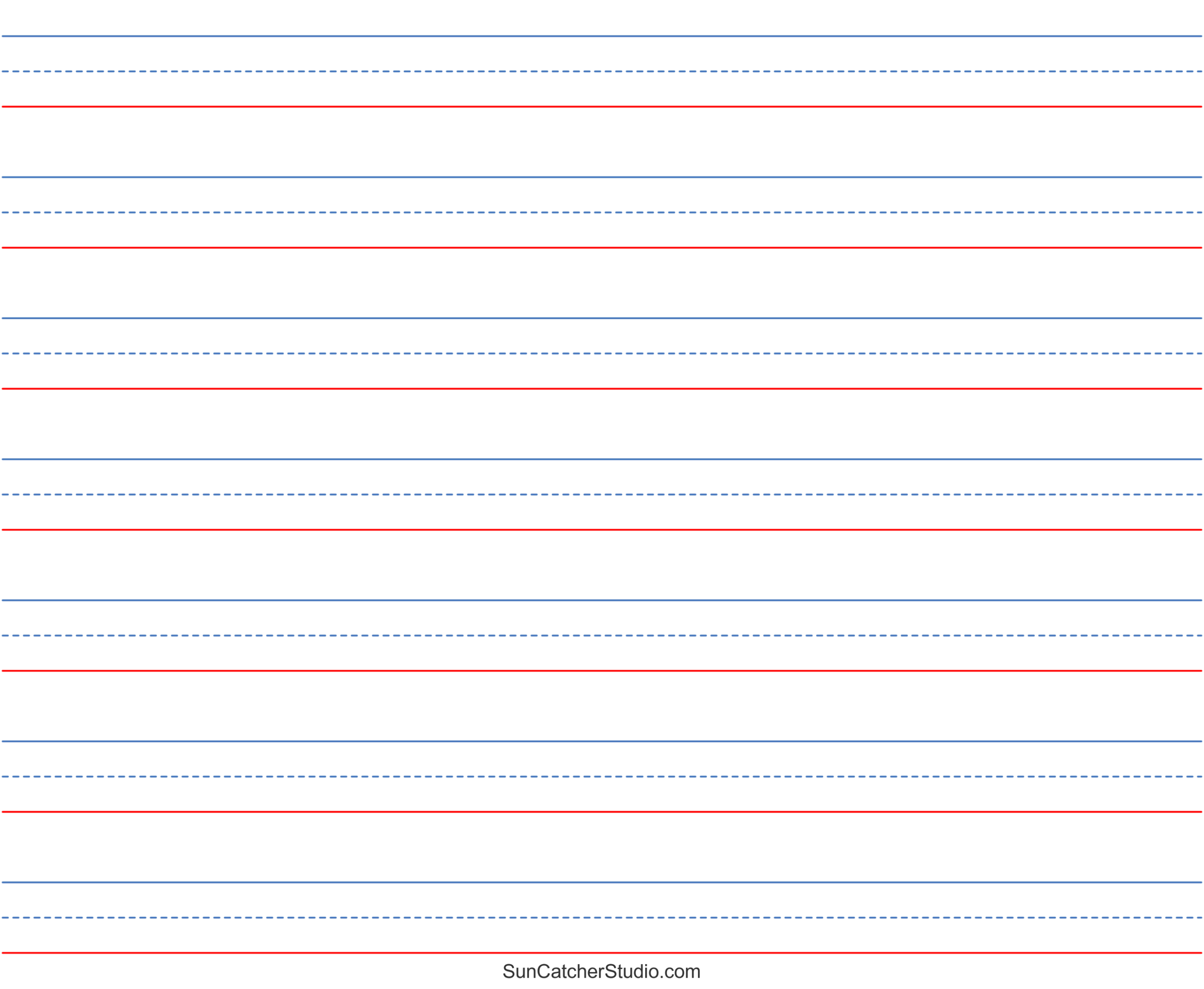 Free Printable Lined Paper Handwriting Notebook Templates 