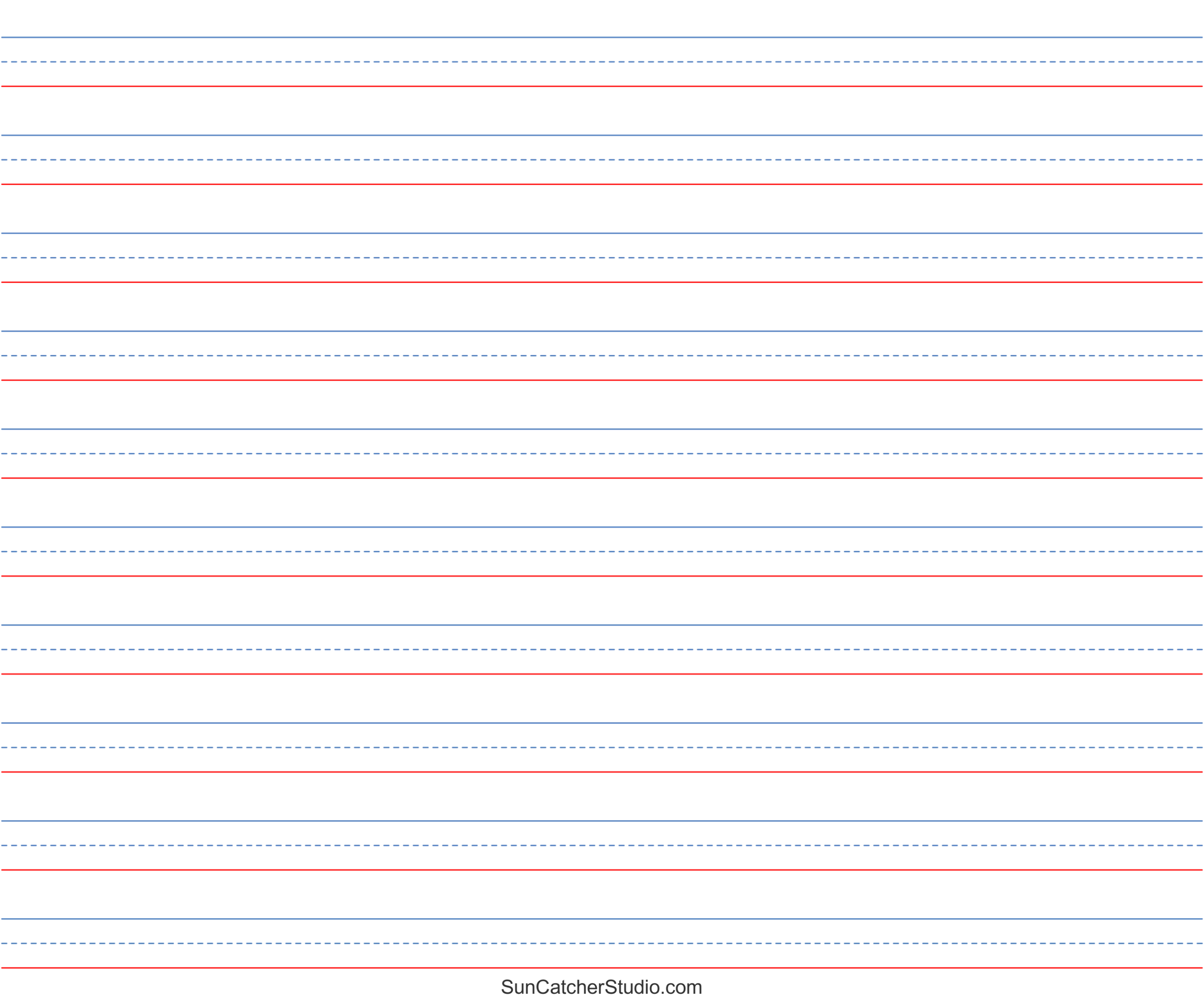 Free Printable Lined Paper Handwriting Notebook Templates 