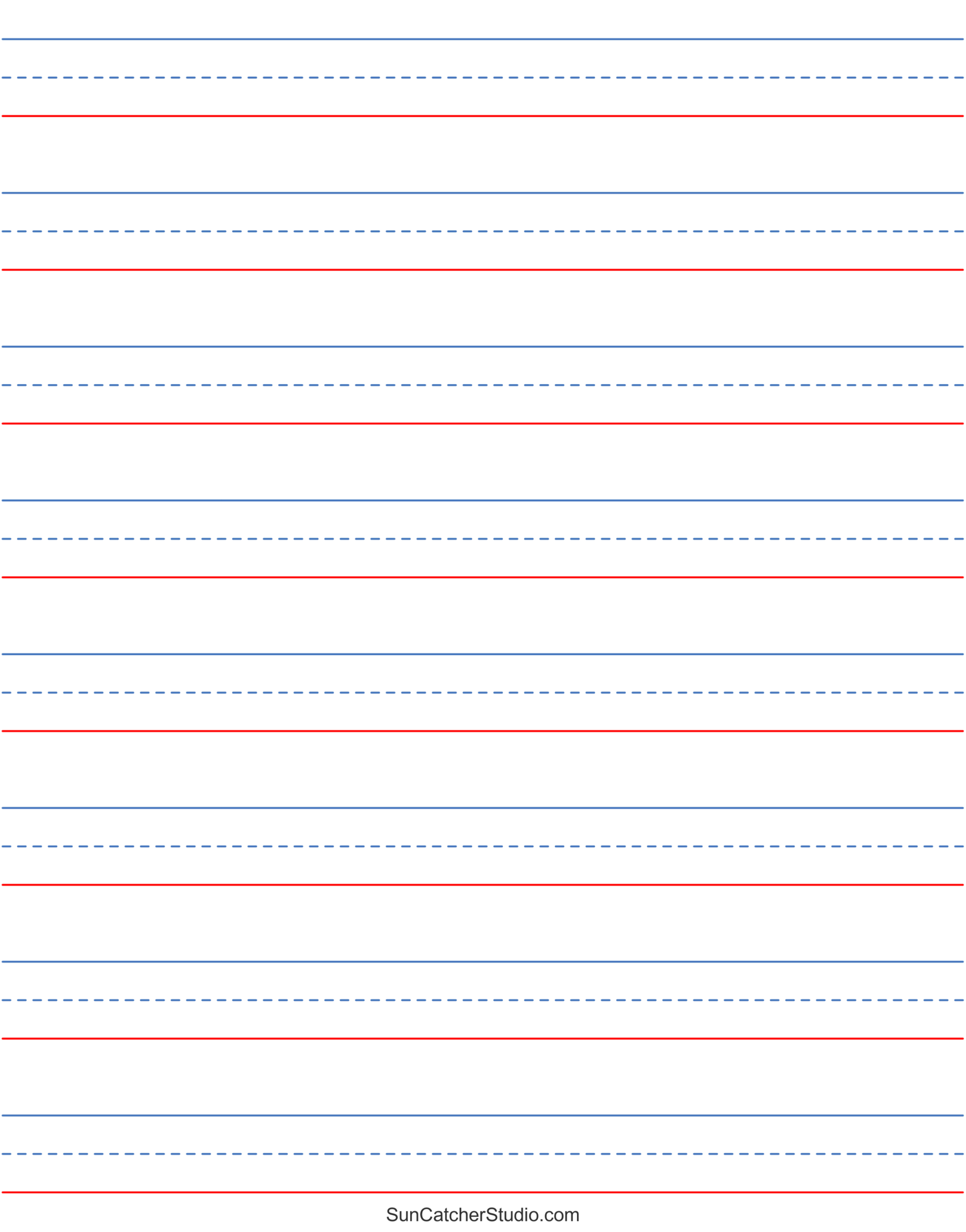 Free Printable Lined Paper Handwriting Notebook Templates 