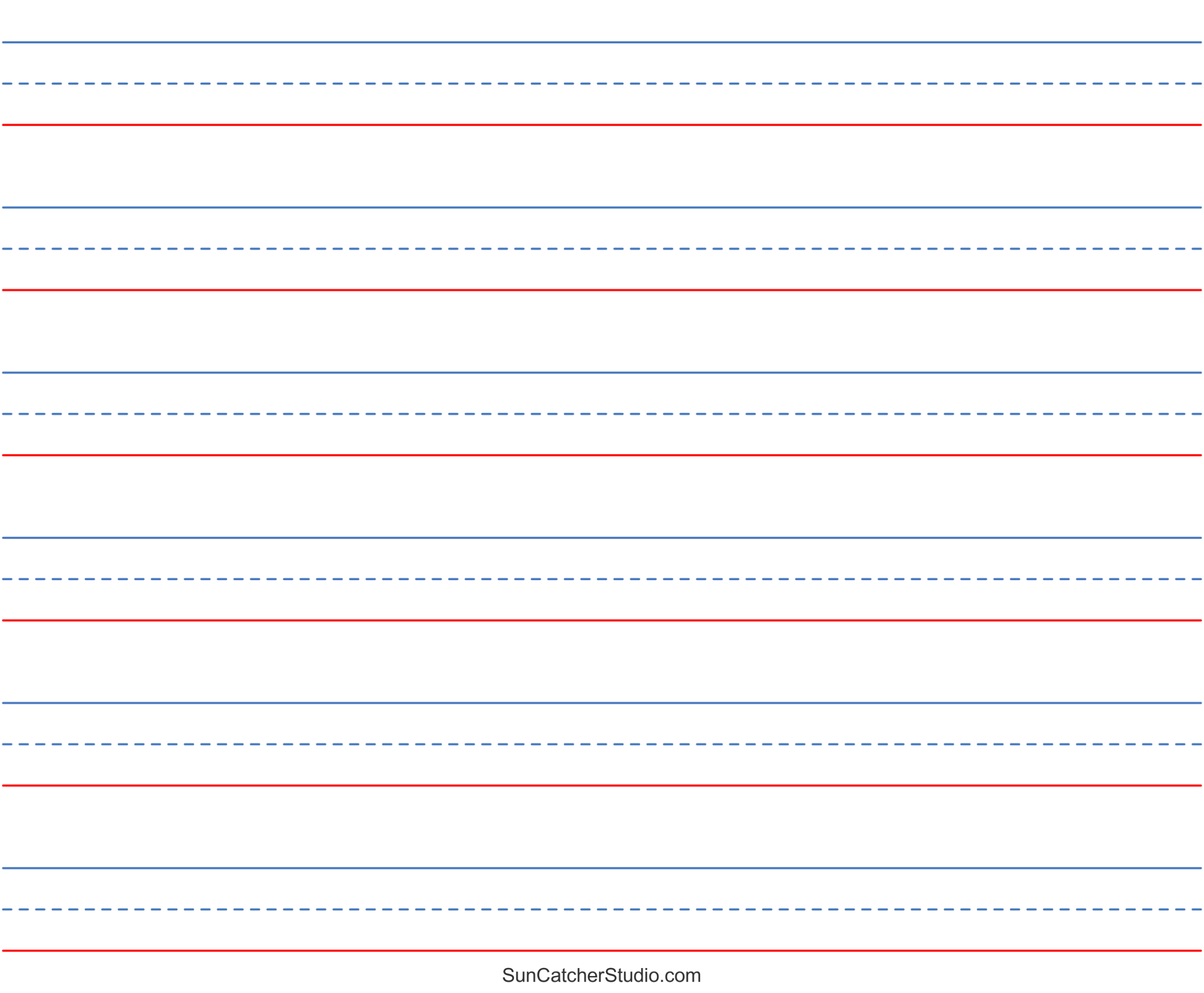 Free Printable Lined Paper Handwriting Notebook Templates 