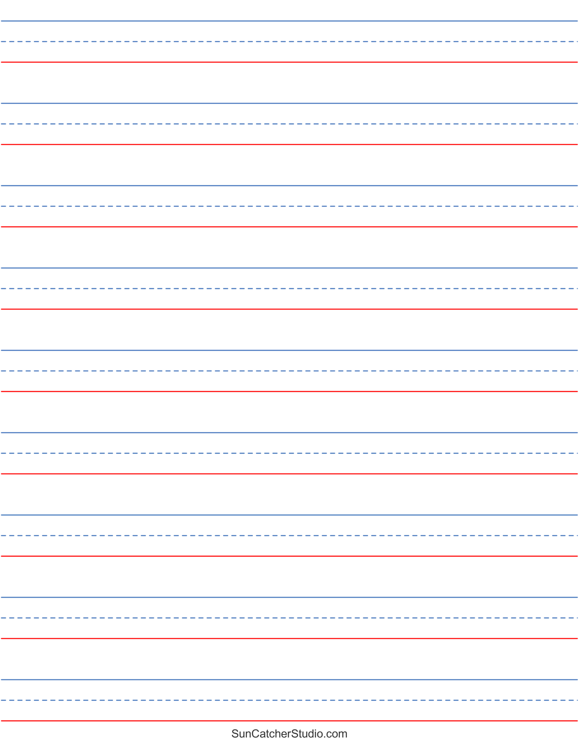 Free Printable Lined Paper Handwriting Notebook Templates 