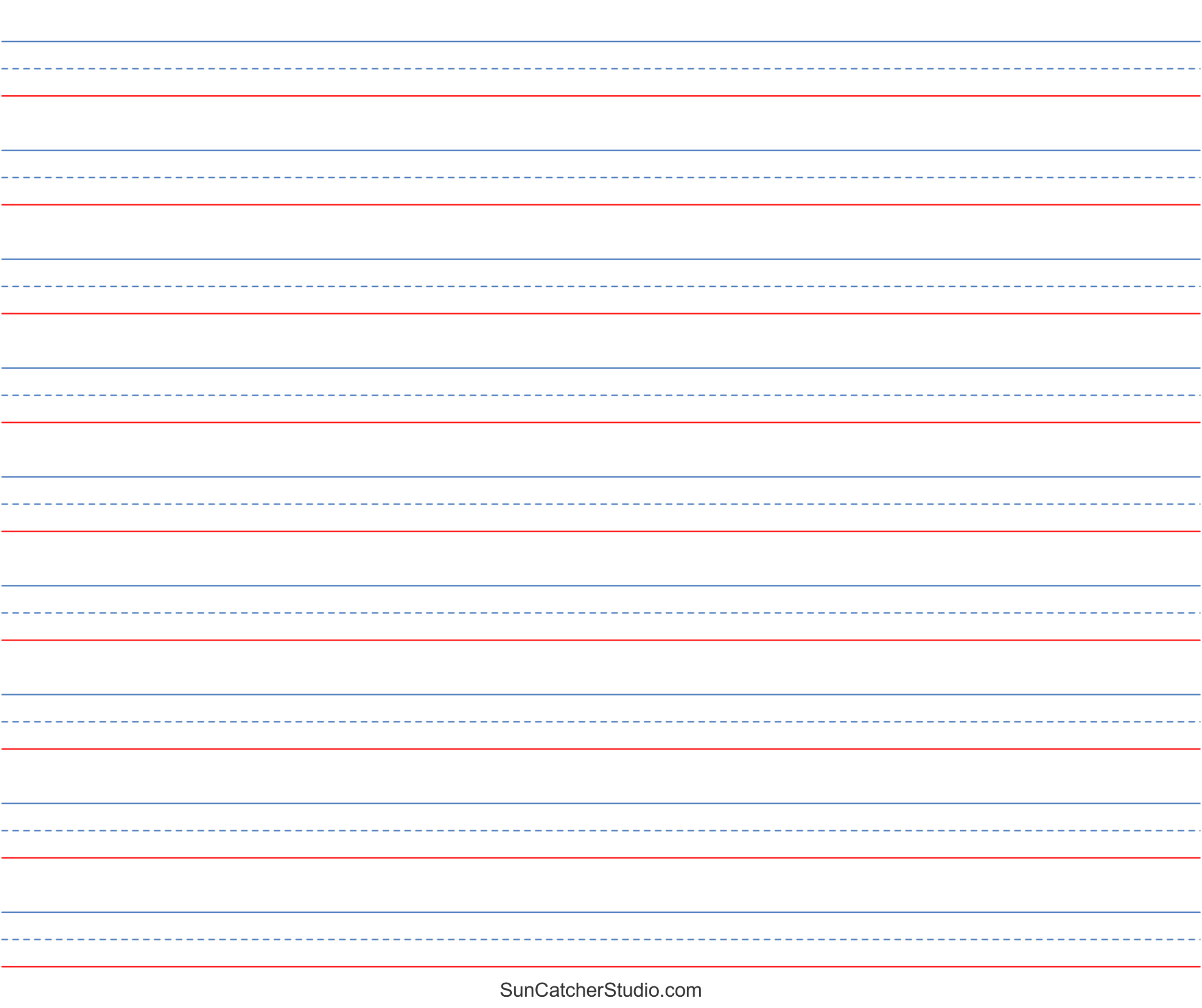 Free Printable Lined Paper Handwriting Notebook Templates 