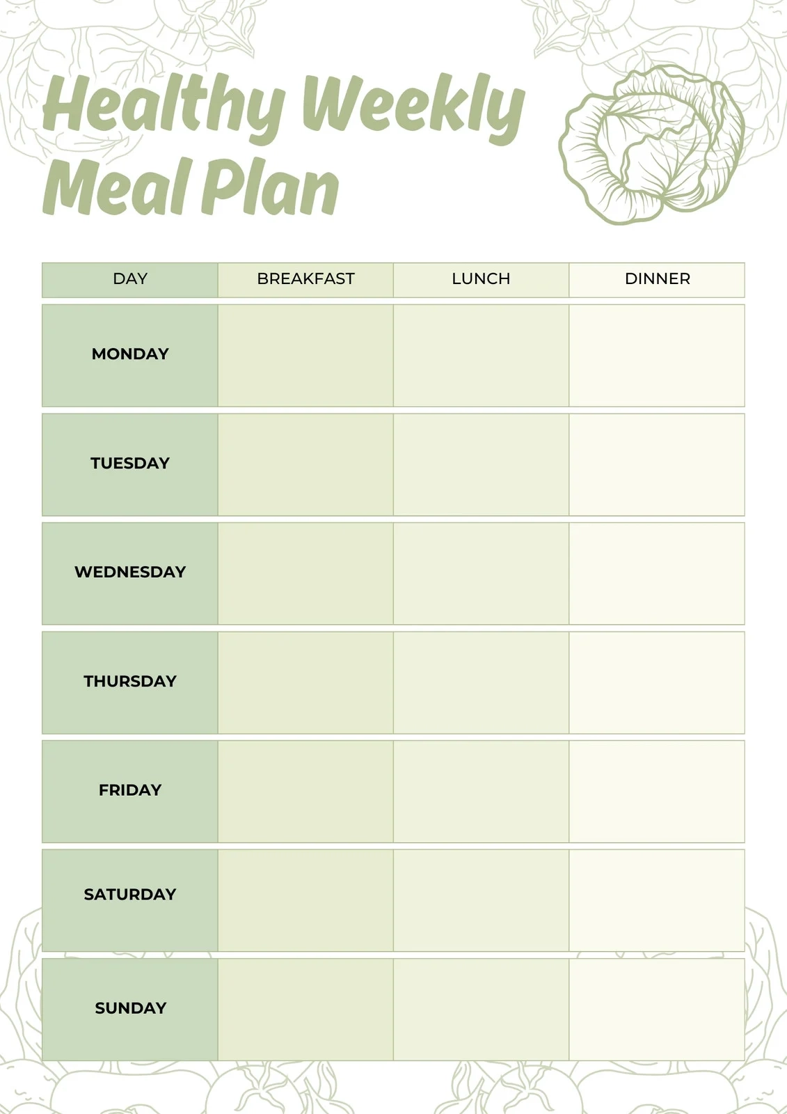 Free Printable Meal Planner Templates To Edit Online Canva