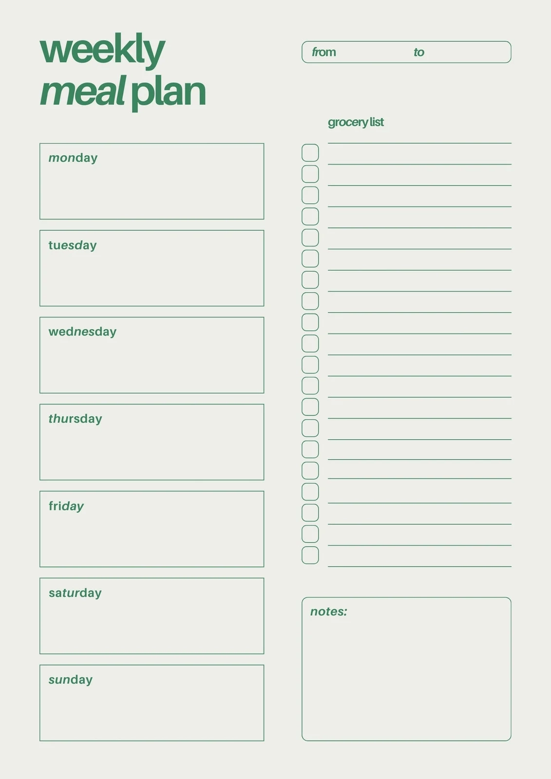 Free Printable Meal Planner Templates To Edit Online Canva